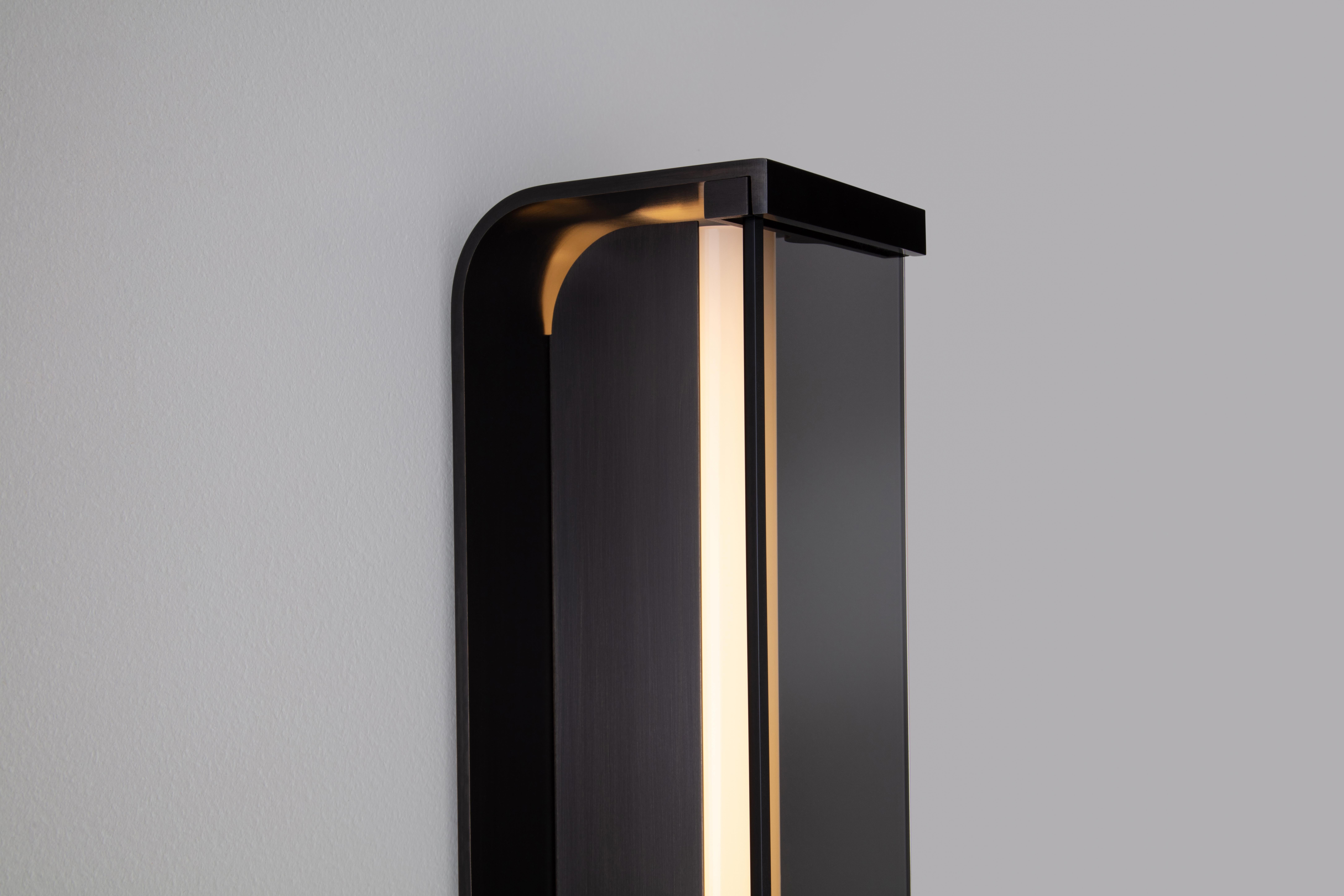Spacek Wall Sconce in Brass Finishes by Matthew Fairbank In Excellent Condition For Sale In Brooklyn, NY