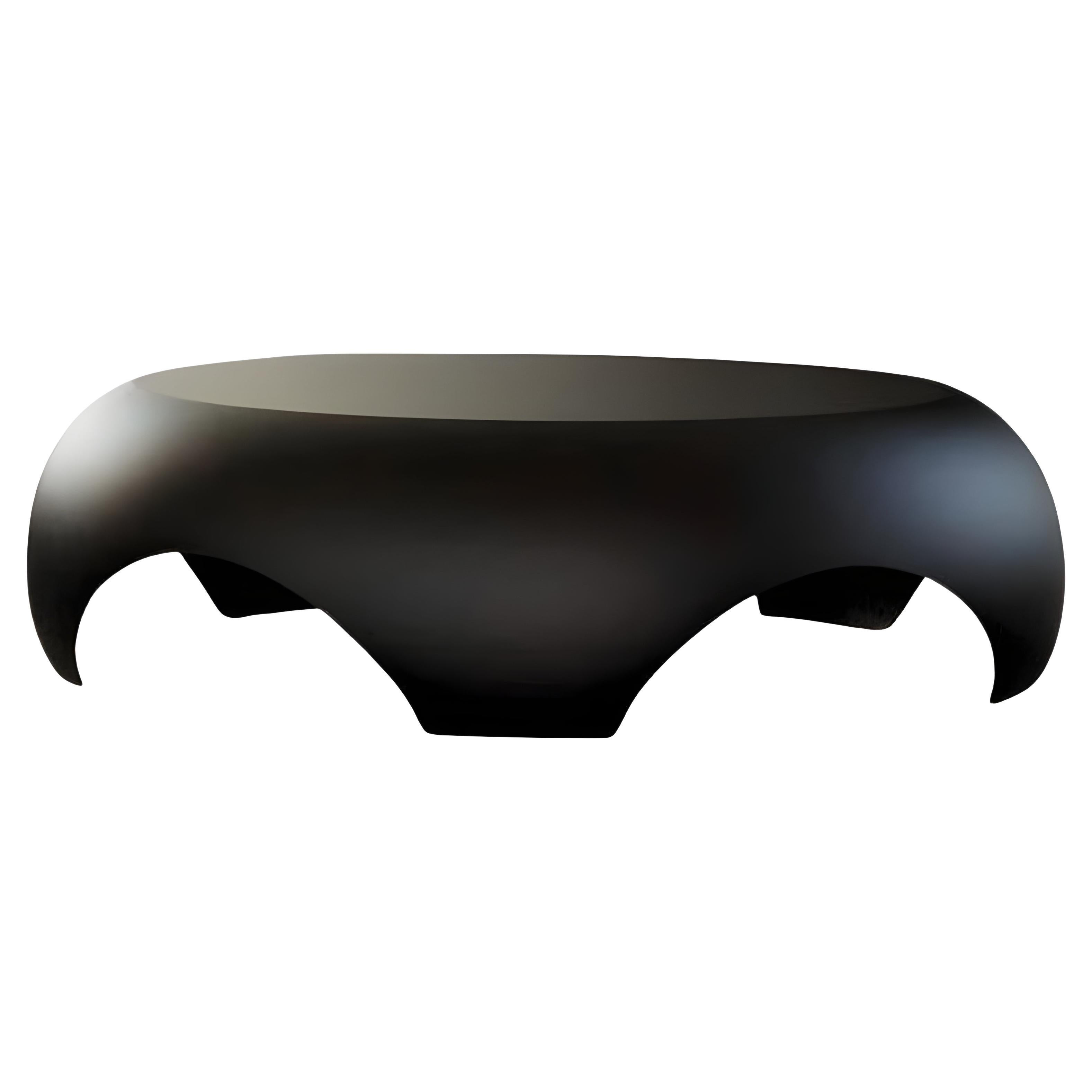 Spaceship Design Coffee Table Lacquered Resin For Sale