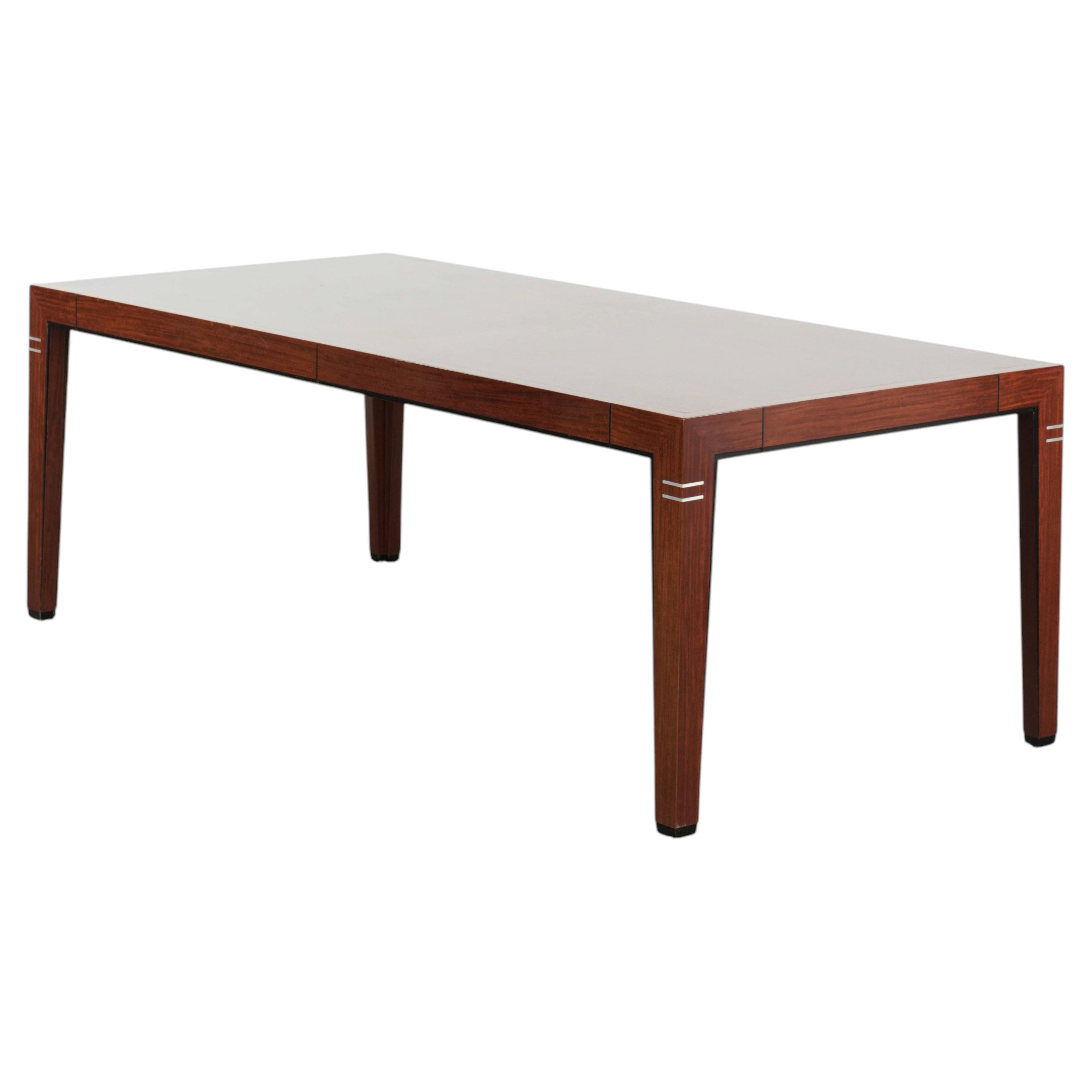 Spacious 6-person Art Deco design dining table with unique details For Sale