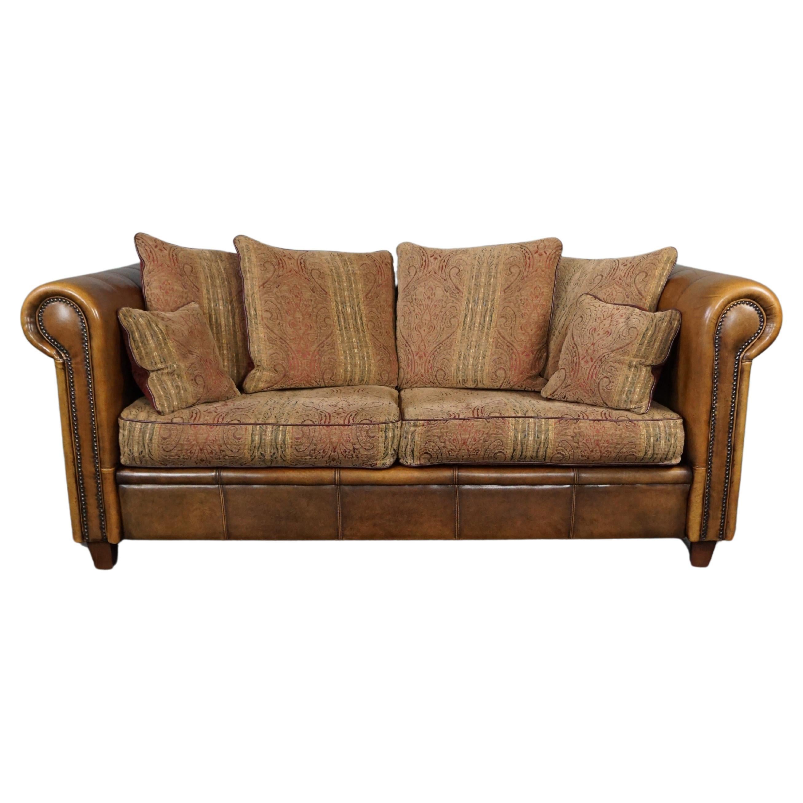 Spacious & very comfortable sheepskin 3-seater sofa For Sale