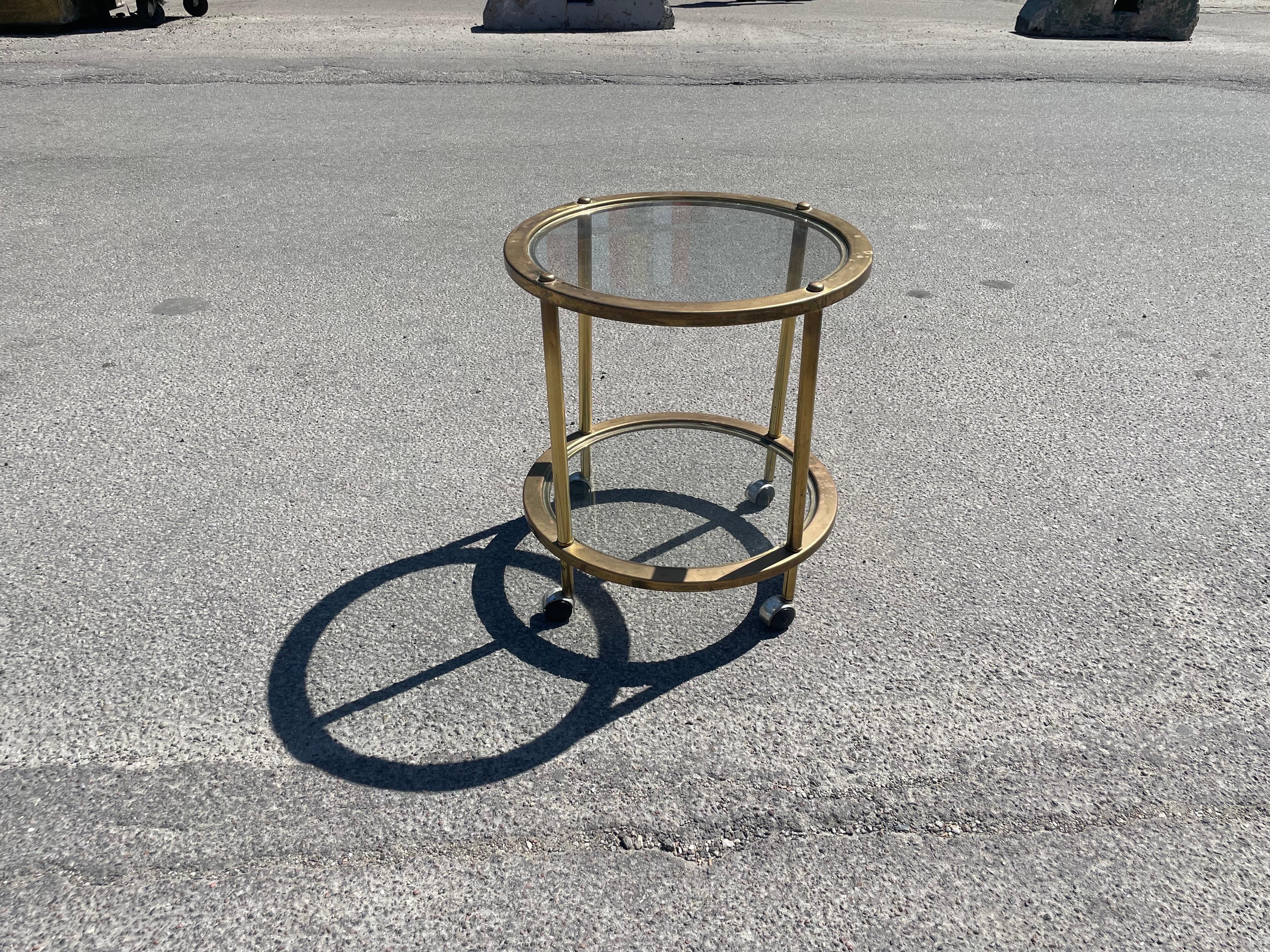 Métal Spacieux chariot de bar français vintage des années 1970 en vente