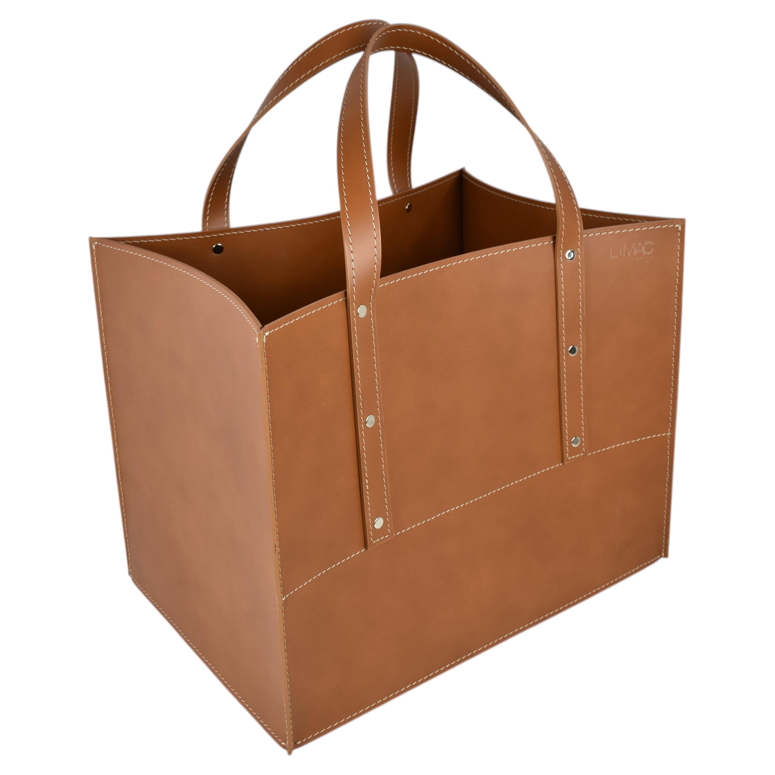 Spacious Leather Firewood Holder MANEGHE by Limac Design, Modern Style