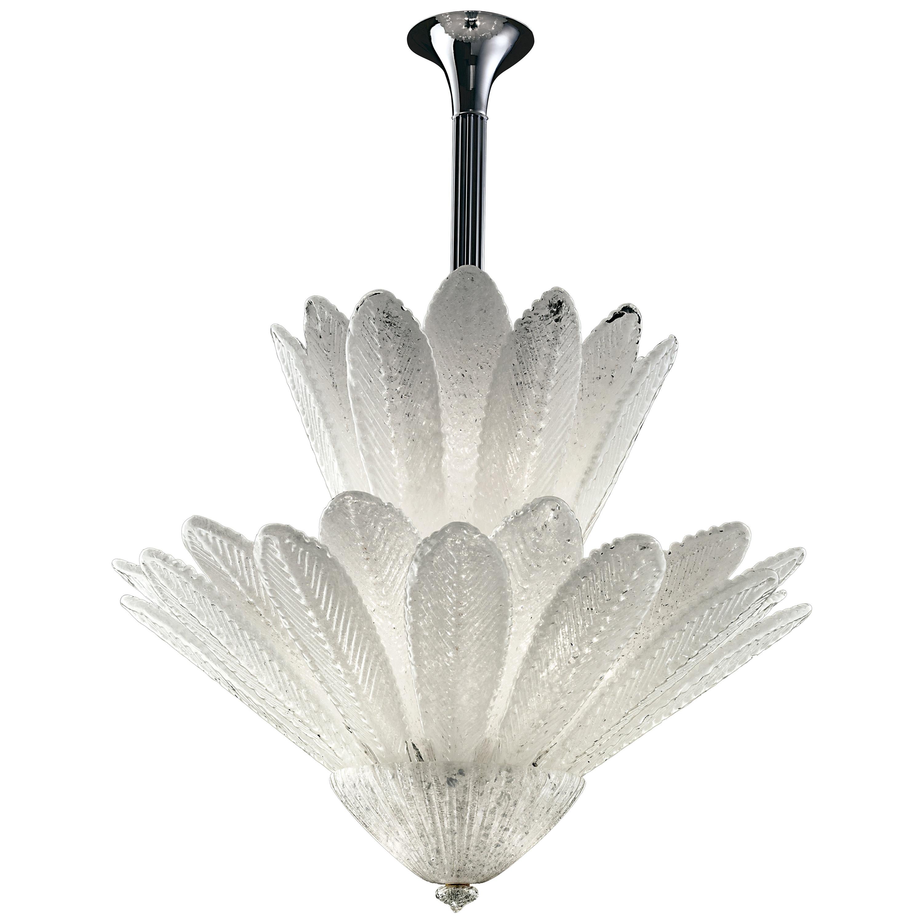 Spade 6746 Suspension Lamp in Glass and Chrome Finishing, by Barovier&Toso