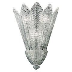 Spade 6747 Wall Sconce in Glass with Polished Chrome Finish, by Barovier&Toso