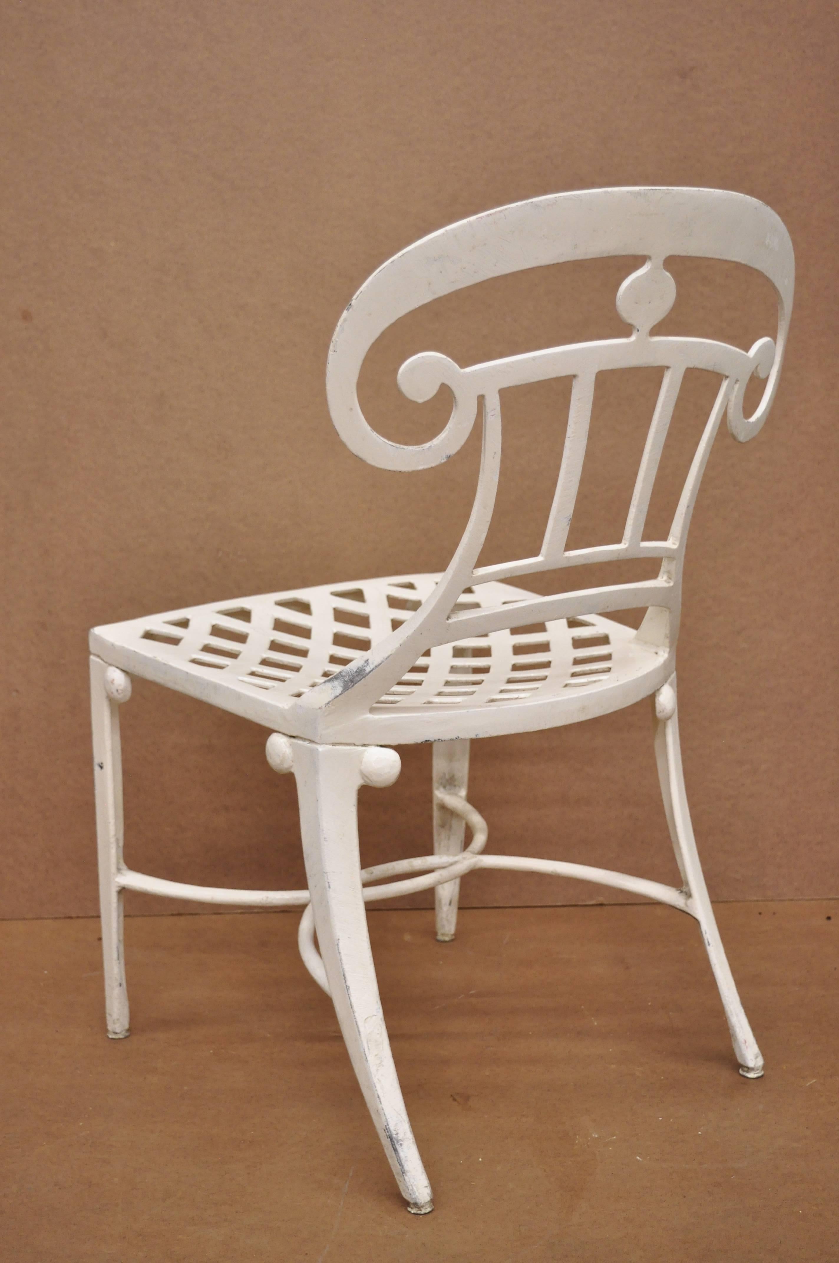 Spade Back Cast Aluminium Saber Leg Garden Dining Chair from Tavern on the Green 4