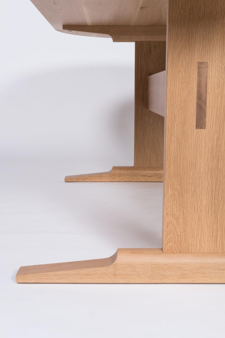 Spade Dining Table by Tretiak Works, Modern Contemporary White Oak