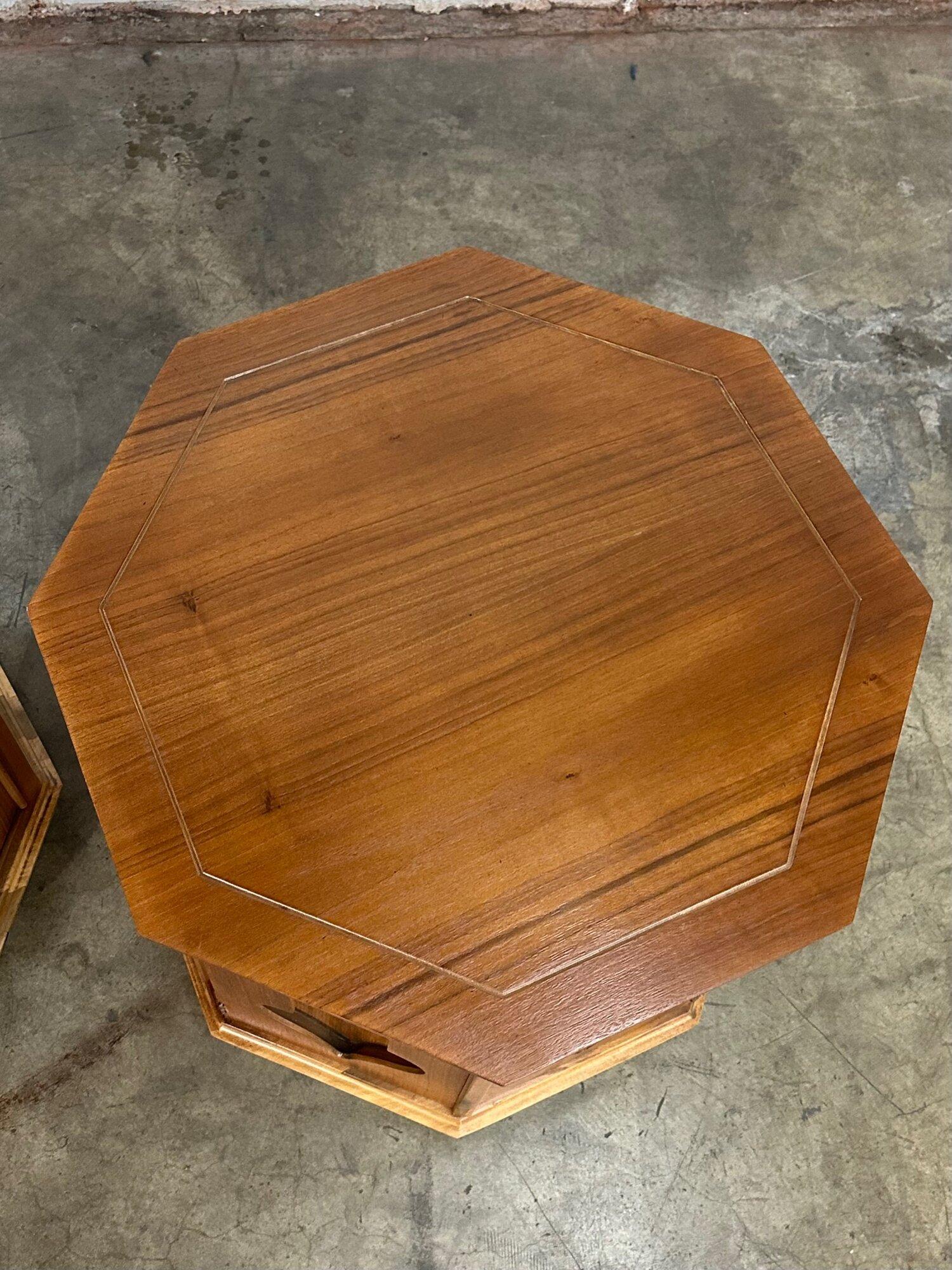 American Spade Octagon Side Tables Pair