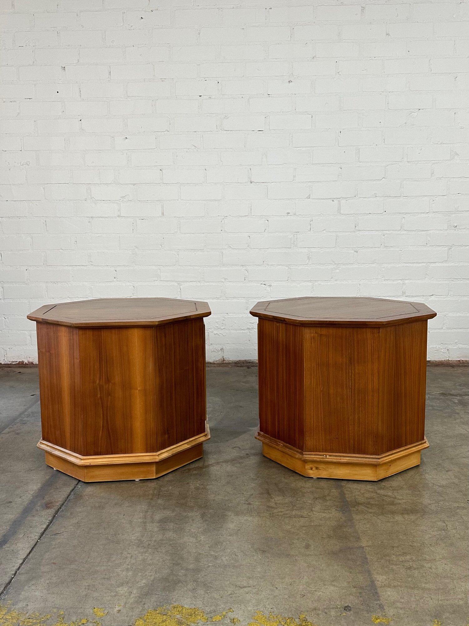 Spade Octagon Side Tables Pair In Good Condition In Los Angeles, CA