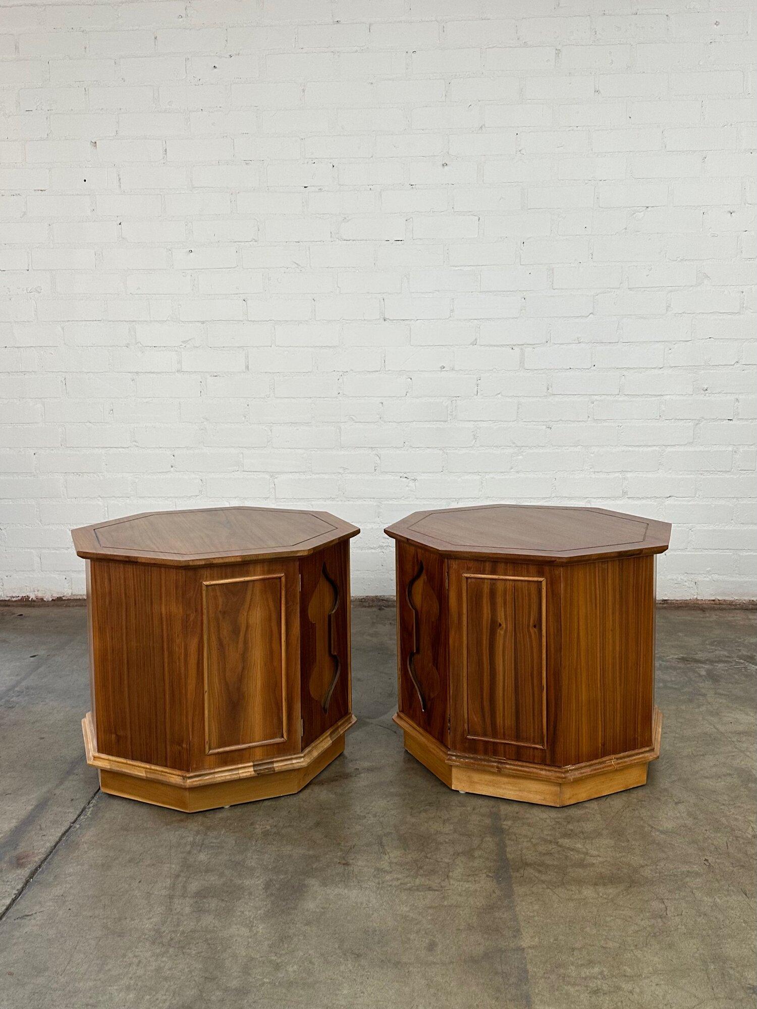 20th Century Spade Octagon Side Tables Pair