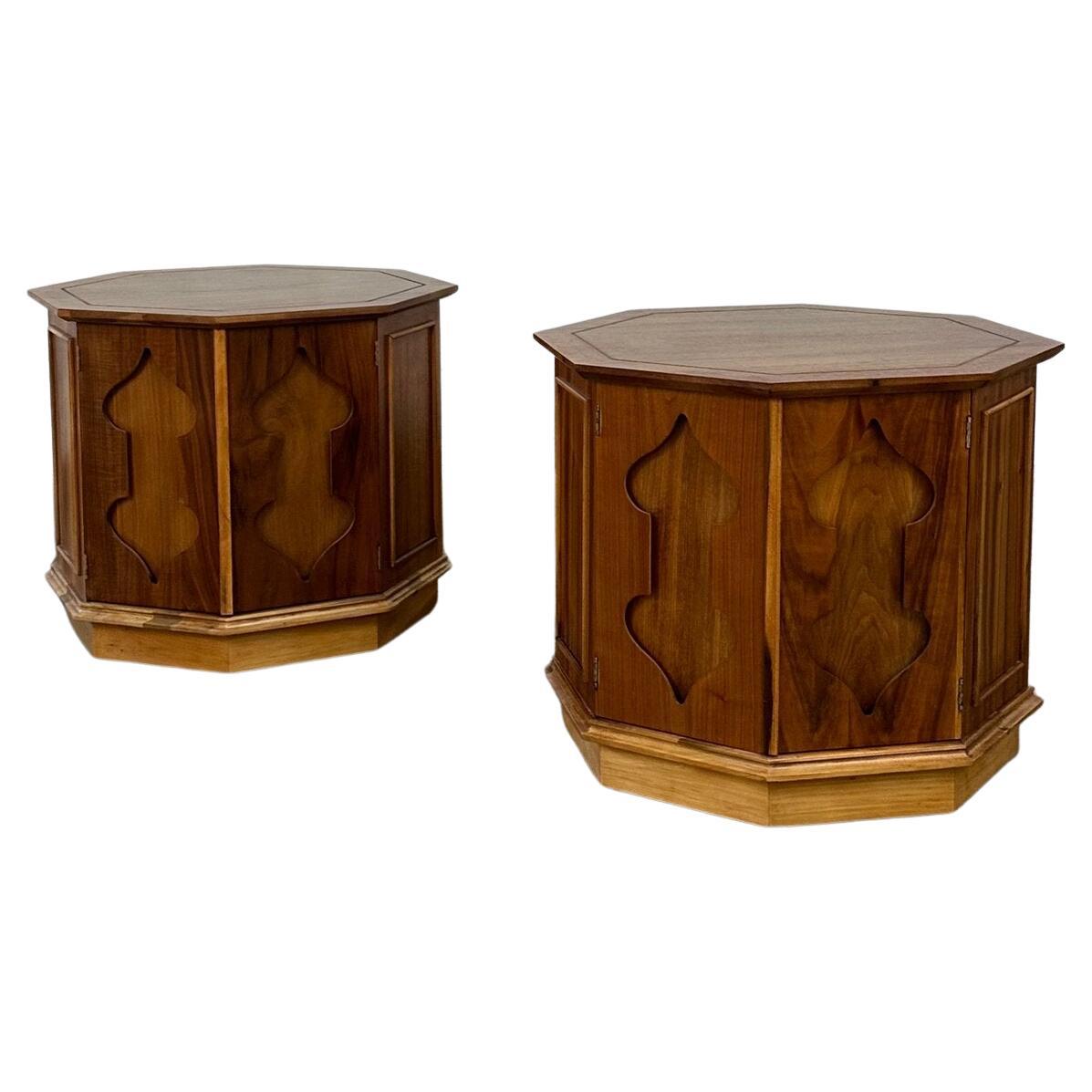 Spade Octagon Side Tables Pair
