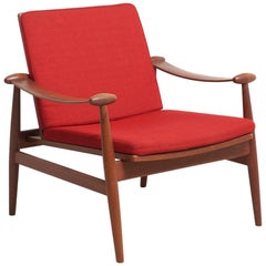 Spade Red Lounge Chair by Finn Juhl for France & Daverkosen