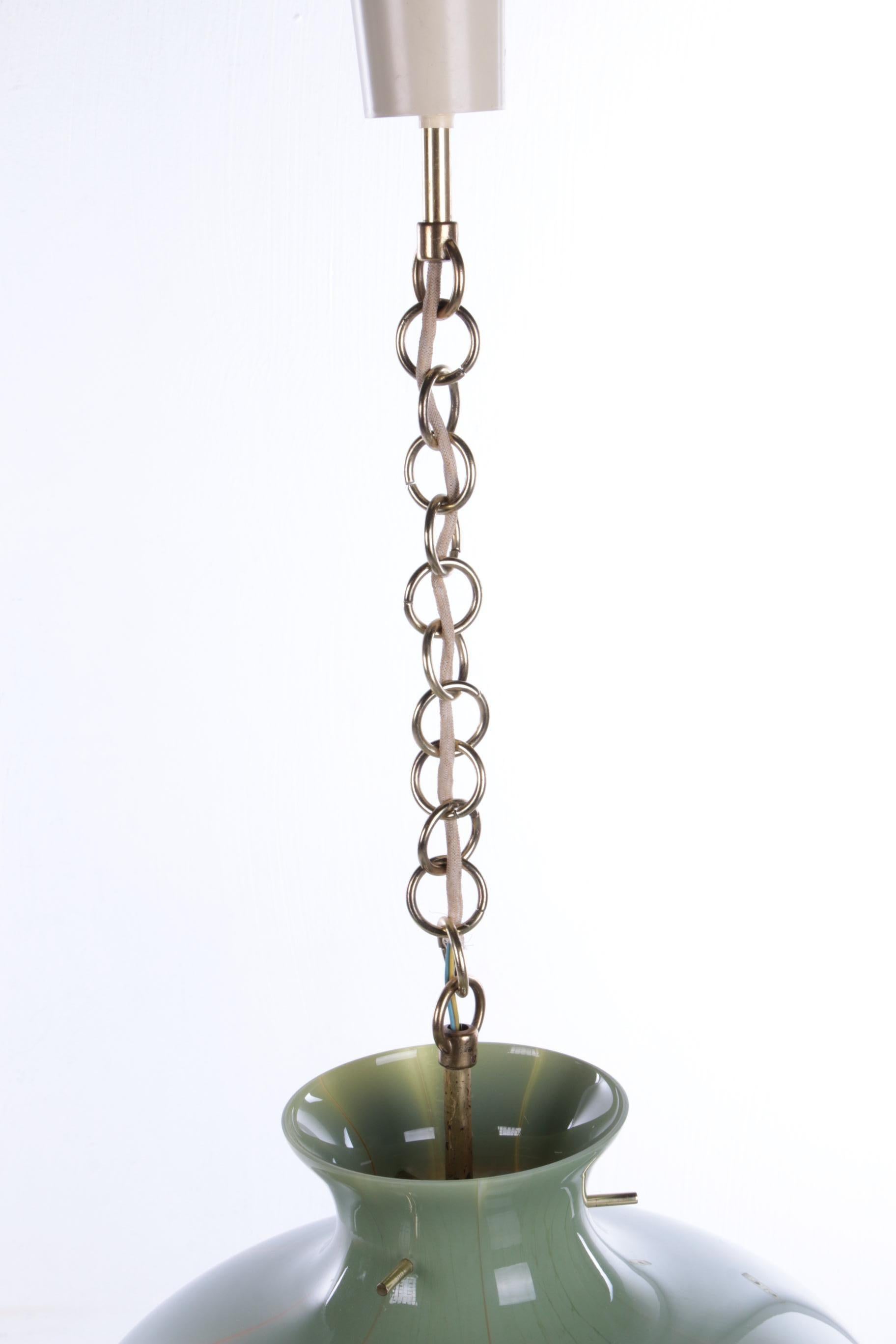Spage Age Hanging Lamp Kaiser Leuchten with Murano Glass In Fair Condition For Sale In Oostrum-Venray, NL