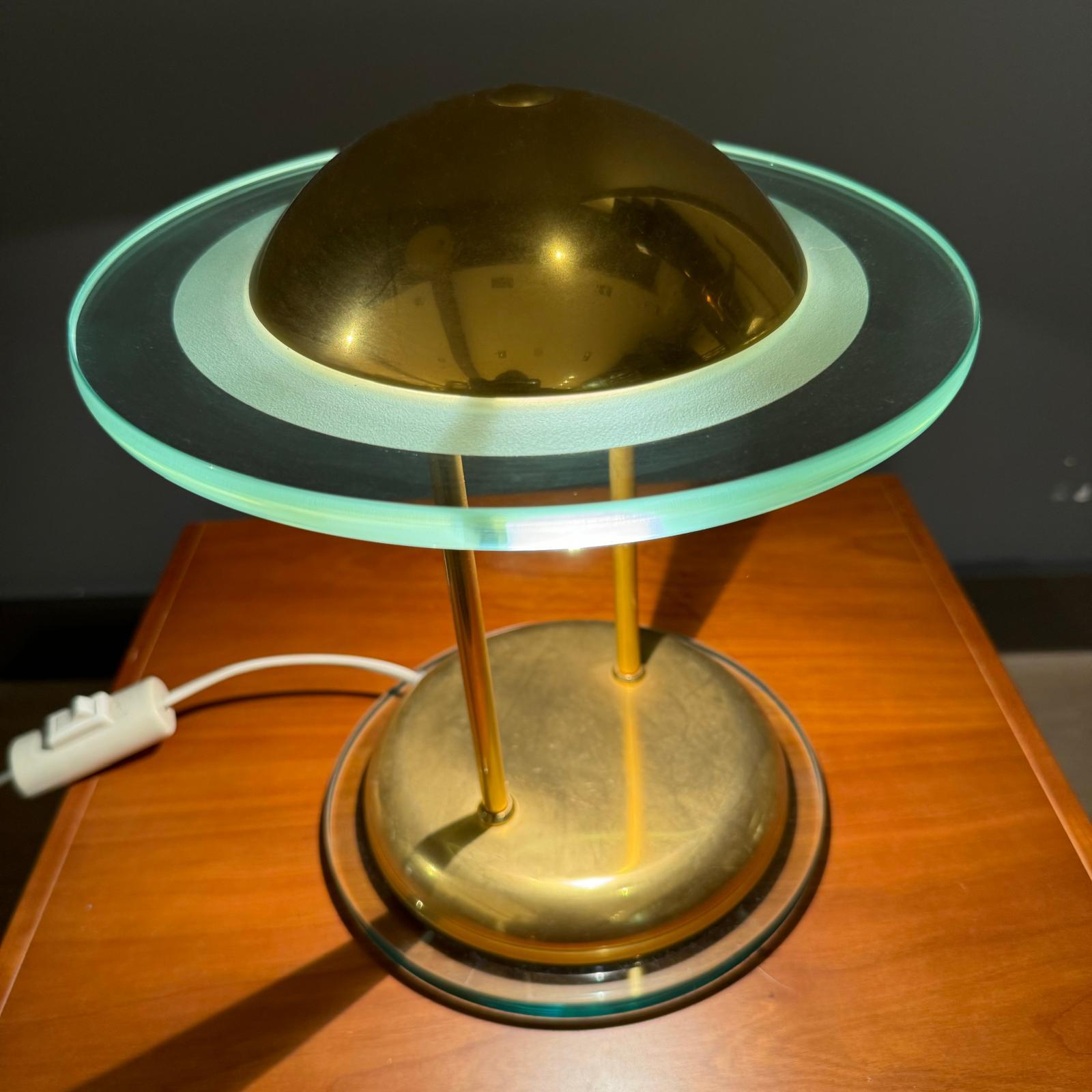Spage Alter Herda Tischlampe mit Verschmutzung und Glas (Niederländisch) im Angebot