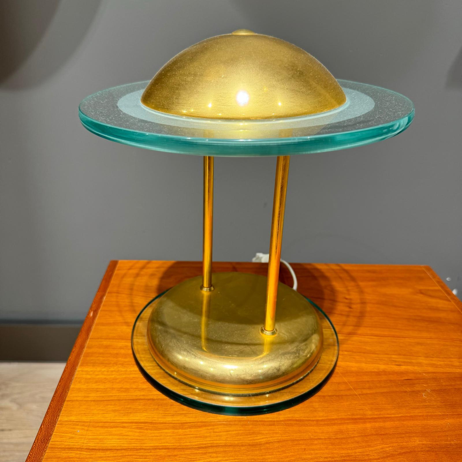 Spage Alter Herda Tischlampe mit Verschmutzung und Glas im Angebot 1