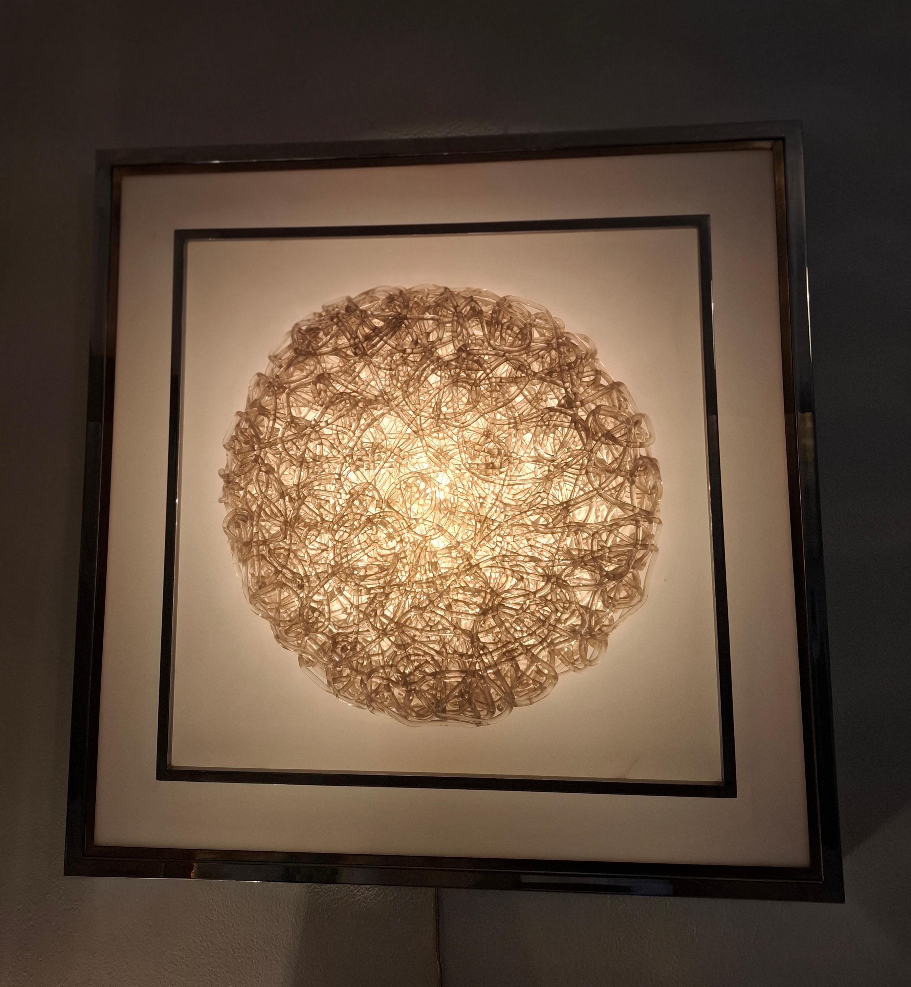 Autre #SPAGHETTATA#GOFFREDO REGGIANI APPLIqUE CROME PERSPEX ITALIE 1970 en vente