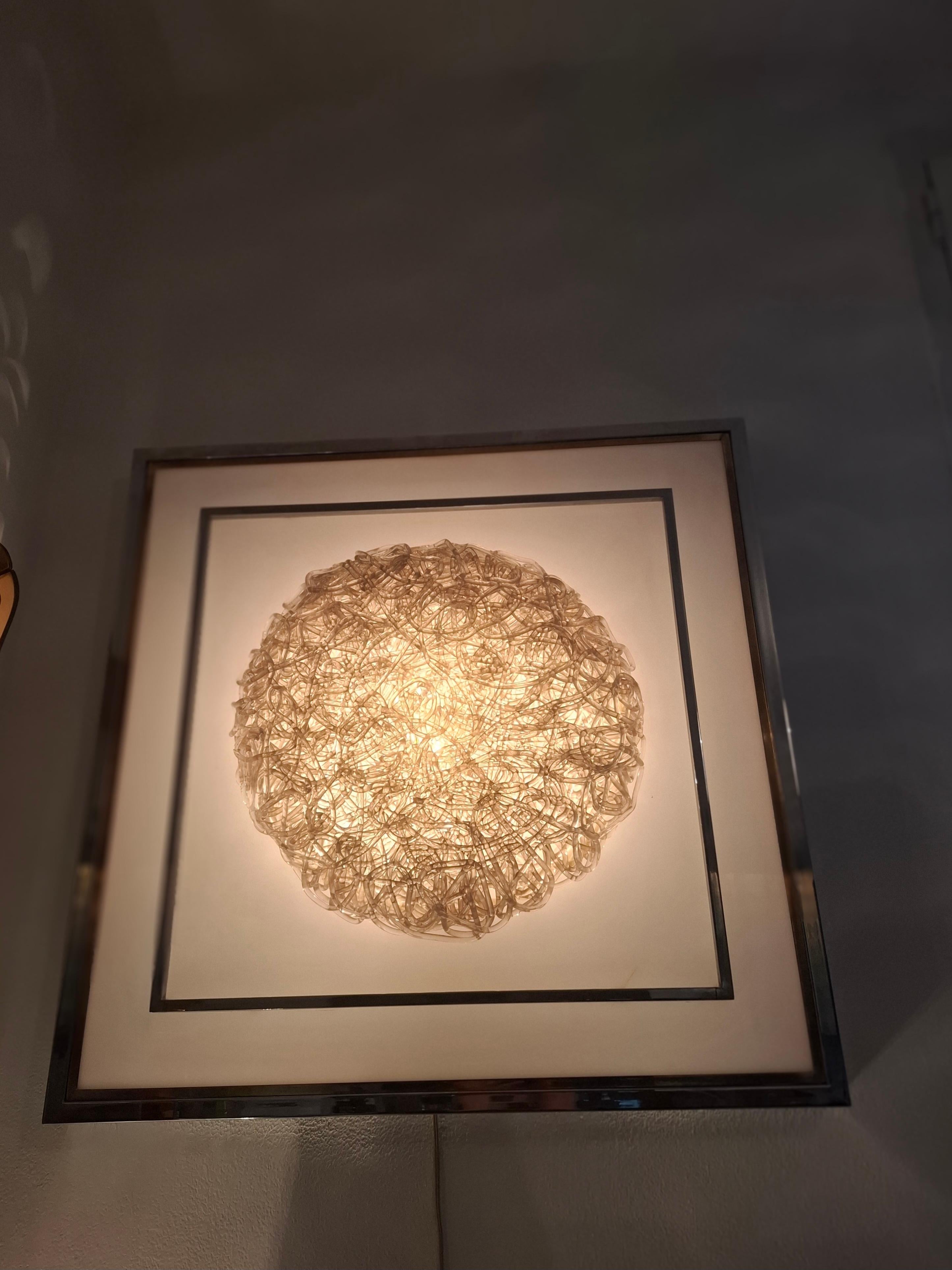 italien #SPAGHETTATA#GOFFREDO REGGIANI APPLIqUE CROME PERSPEX ITALIE 1970 en vente