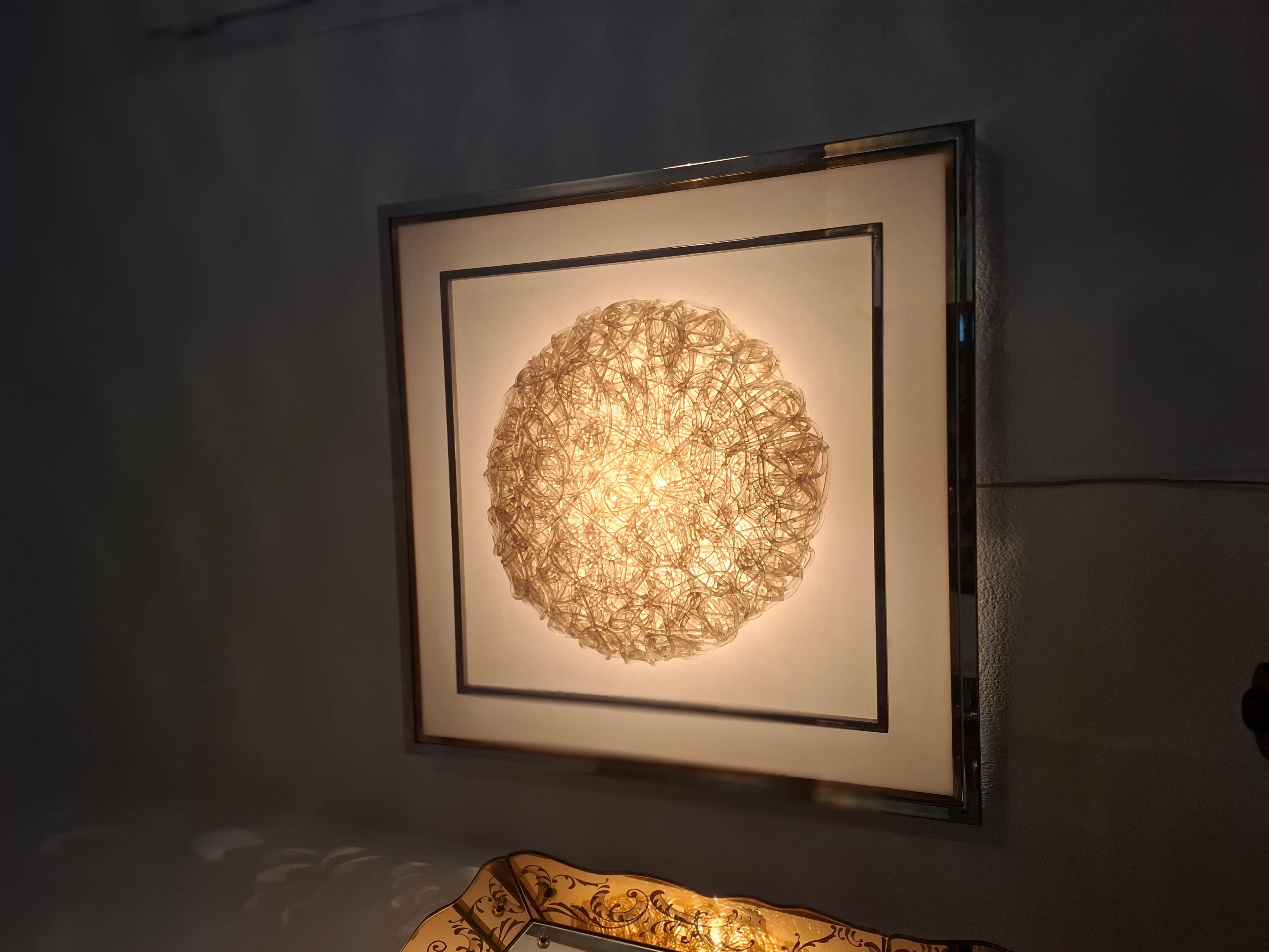 Fin du 20e siècle #SPAGHETTATA#GOFFREDO REGGIANI APPLIqUE CROME PERSPEX ITALIE 1970 en vente