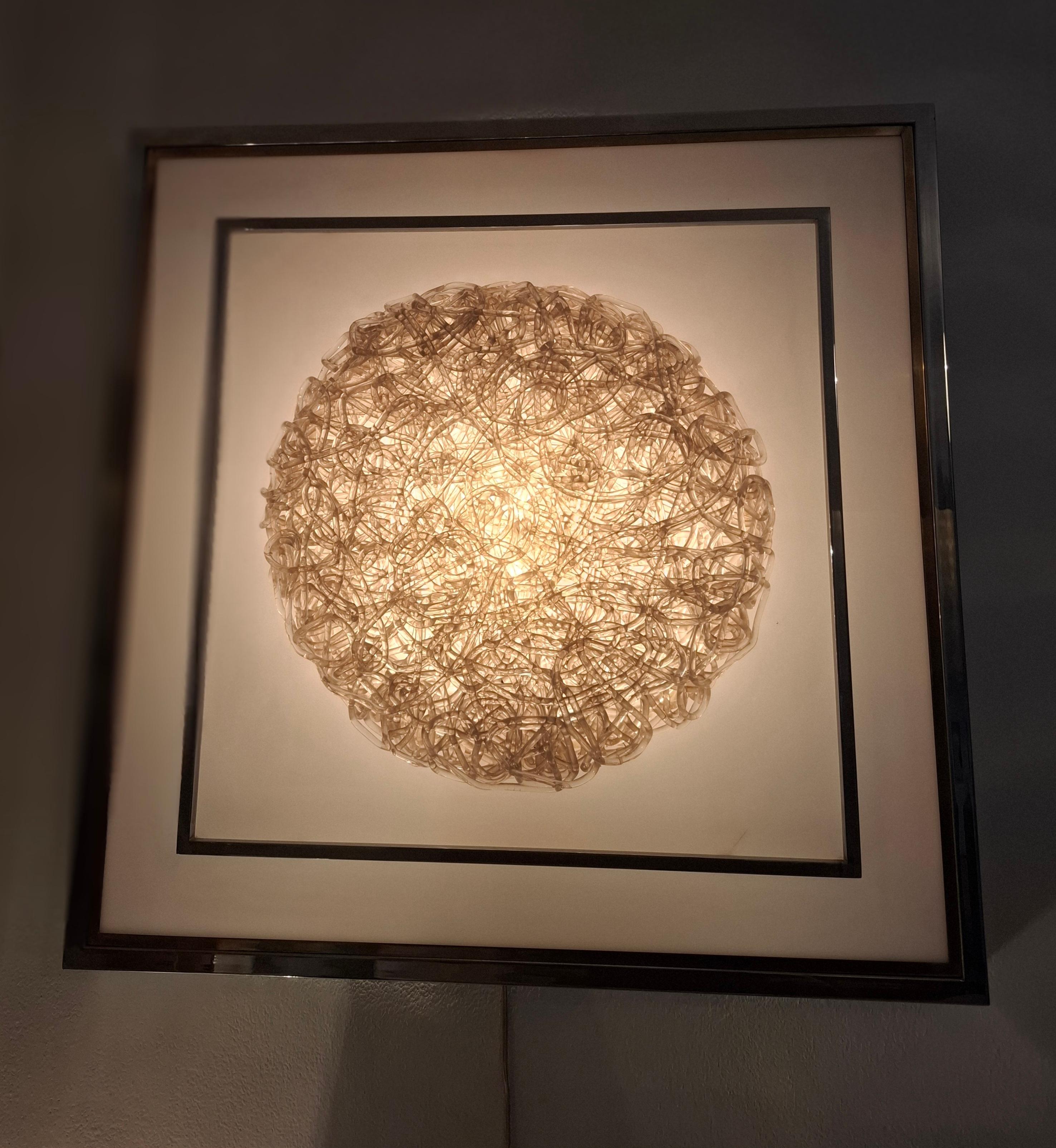 #SPAGHETTATA#GOFFREDO REGGIANI APPLIqUE CROME PERSPEX ITALIE 1970 en vente 1