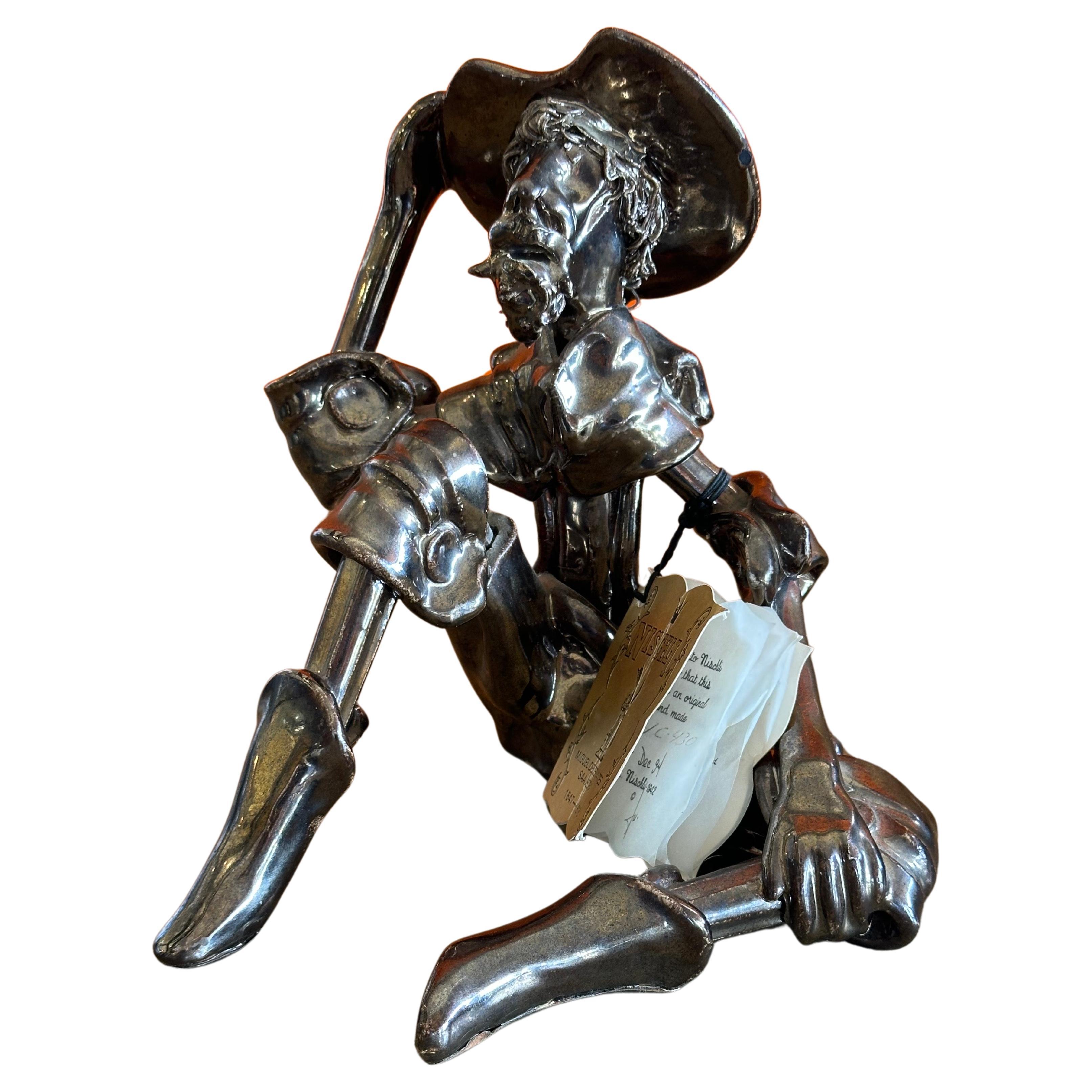 Escultura espagueti de Don Quijote por Roberto Nischli