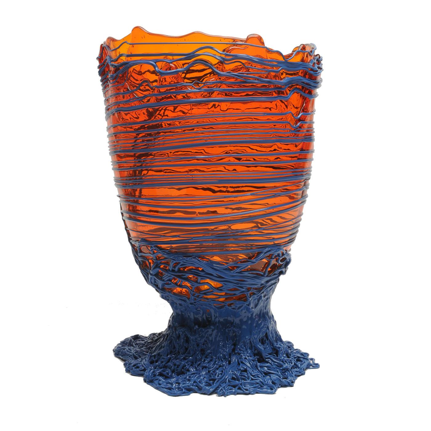 Vaso Spaghetti L Di Gaetano Pesce in resina arancione e blu In condizioni Nuovo in vendita a Milan, IT