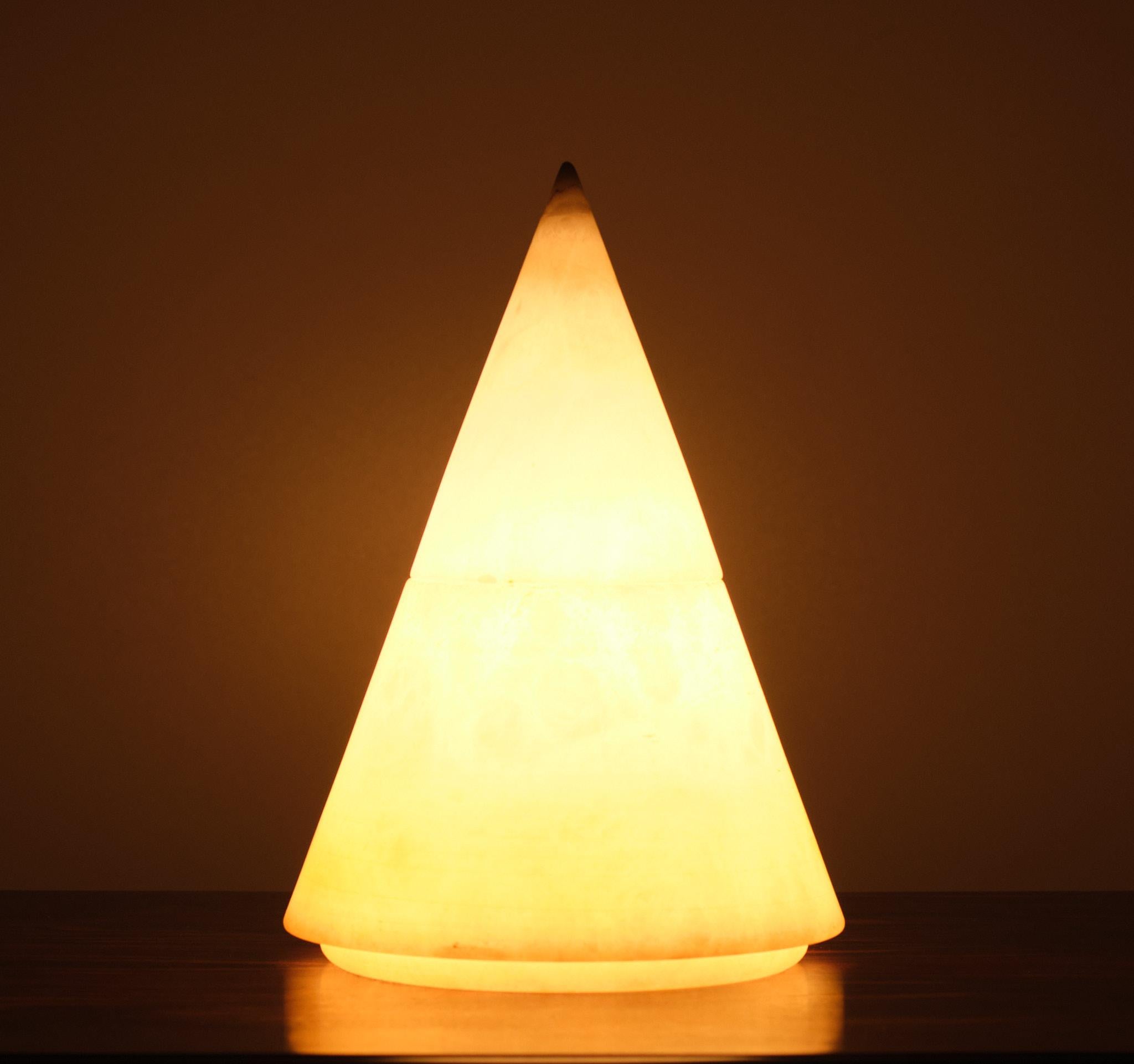 Spain Alabaster Pyramid Table Lamp 4