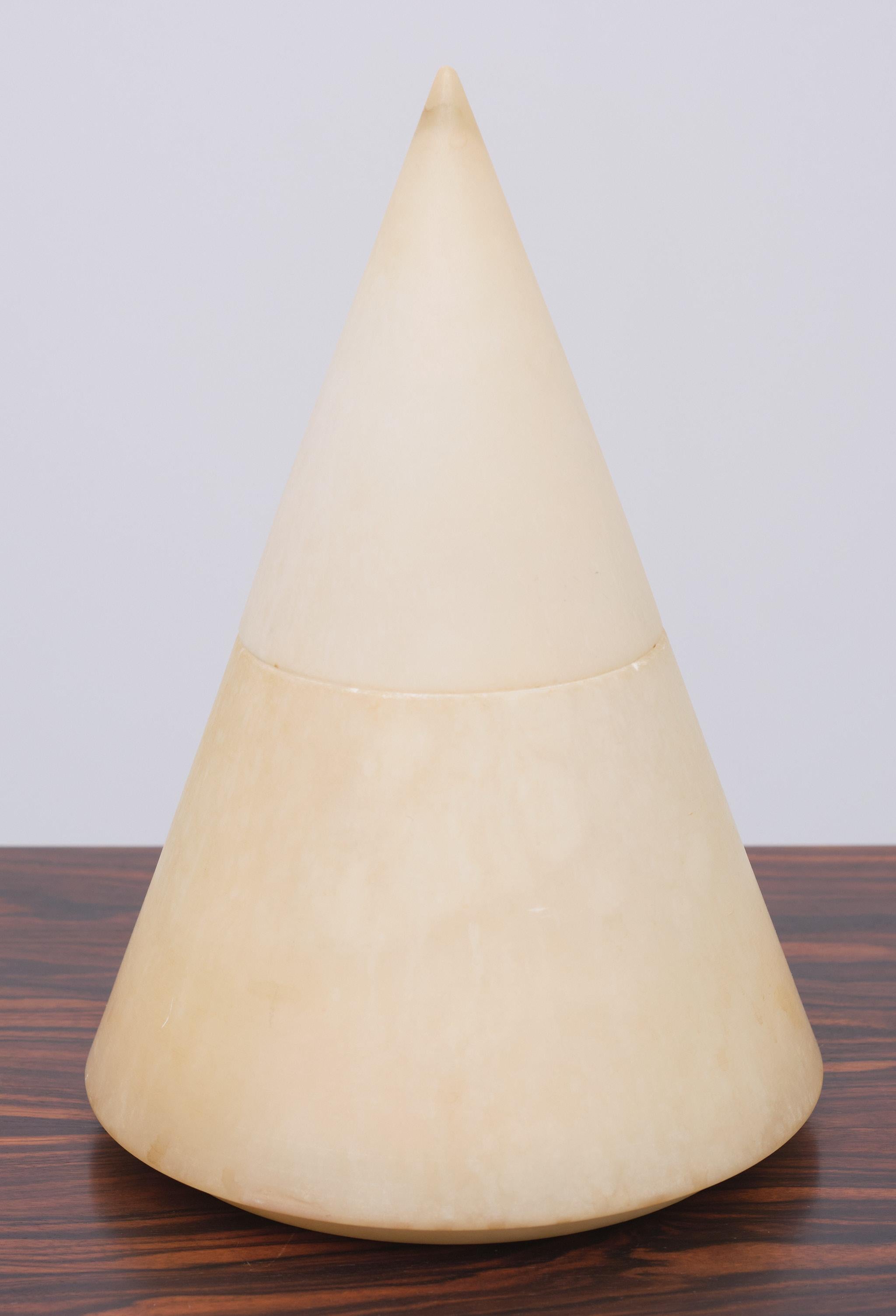 Spain Alabaster Pyramid Table Lamp 2