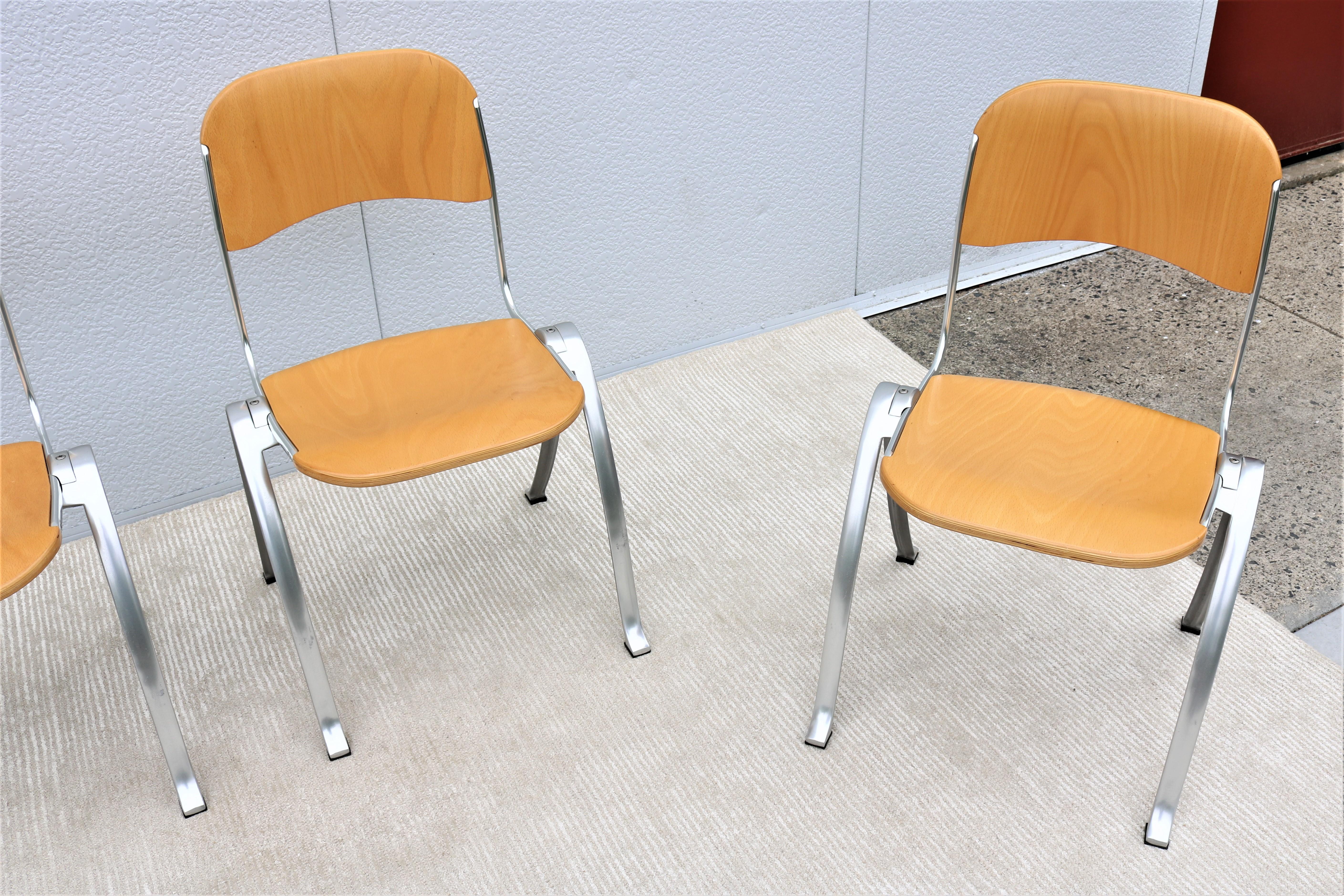 20th Century Spain Mid-Century Modern Joan Casas I Ortinez for Indecasa 4 Dining Chairs Set For Sale