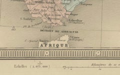 Spain & Portugal Map – Antique 1867 Engraving by Andriveau-Goujon, Paris