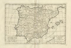 Spain & Portugal Map – Iberian Peninsula by Bonne c.1780