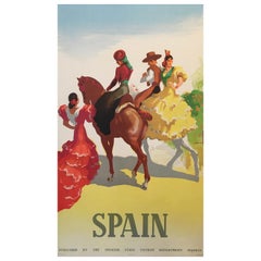 Spain Tourism Original Vintage Poster Flamenco Dancers, 1941