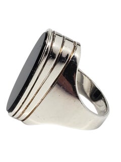 Anello Spaliu, Spagna, in argento sterling con onice nero cabochon ovale, misura 7 #24672