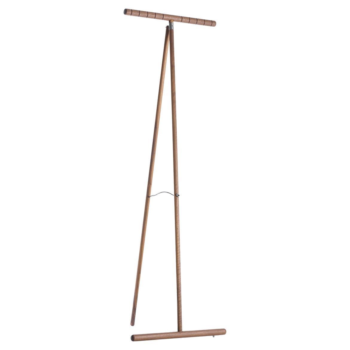 Spalla Solid Wood Hanger, Walnut in Hand-Made Natural Finish, Contemporary For Sale