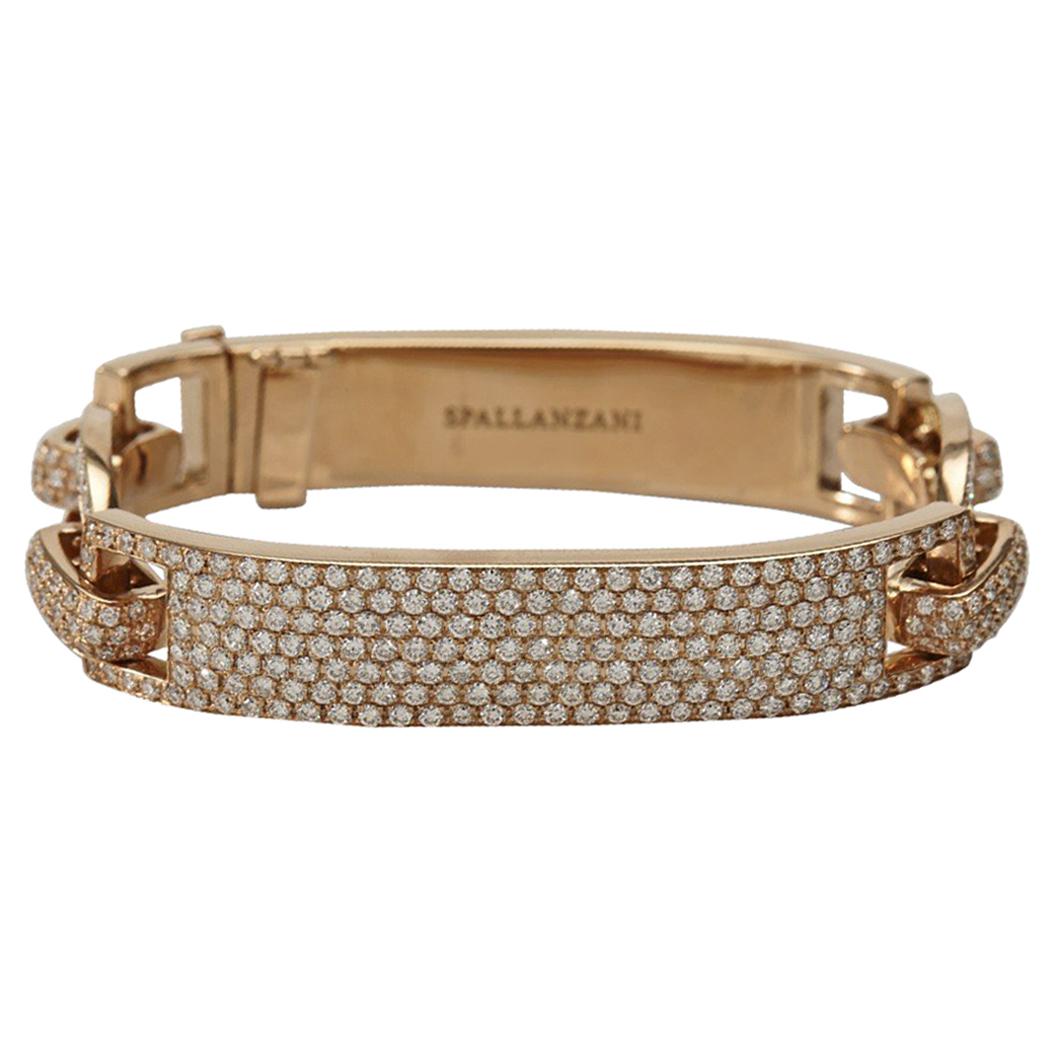 Spallanzani 18k Rose Gold and Pave Diamond Large Manette Bracelet