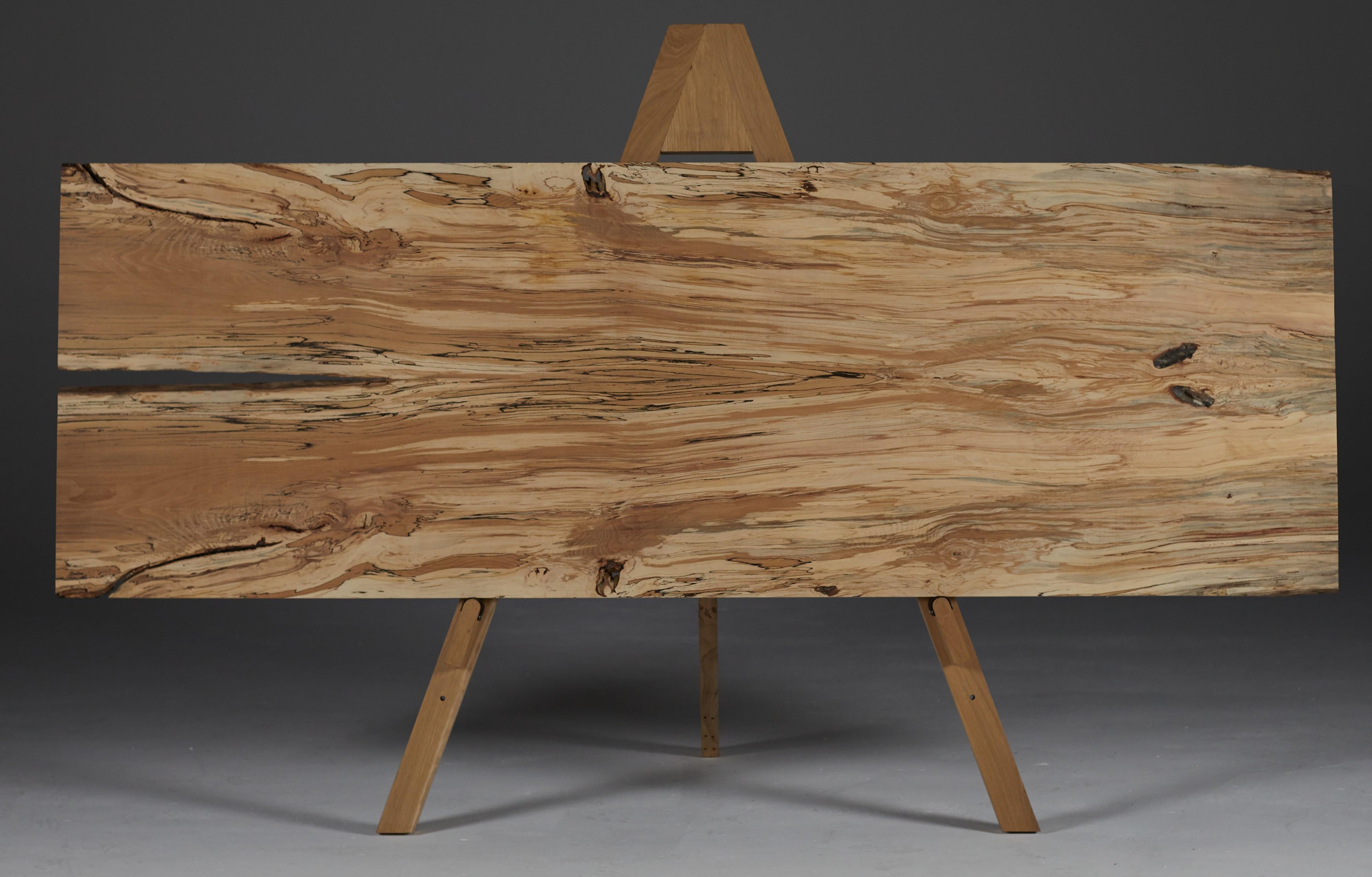 British Spalted Beech book-matched Tabletop. Unique For Sale