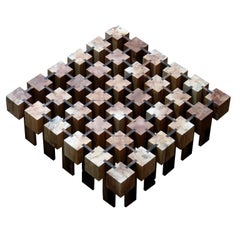 Skulpturaler Couchtisch aus Spaltahorn und Nussbaum IN STOCK
