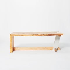 Spalted Maple Live Edge Coffee Table With Koi Fish Pyrography By Chris Garver