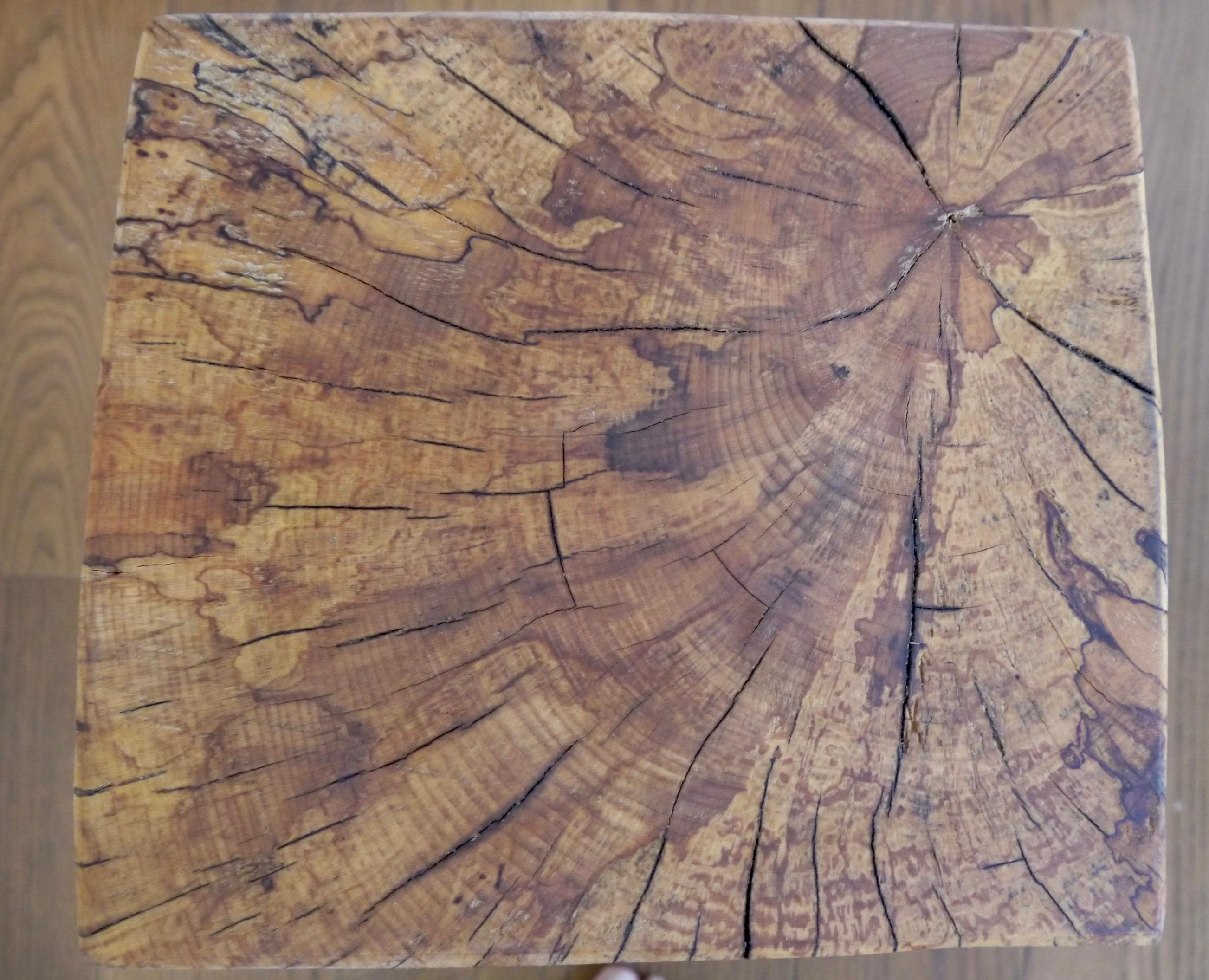 Modern Spalted Maple Stool by Fritz Baumann For Sale
