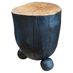 Spalted Maple Stump Table mit Ball Feet Black Exterior