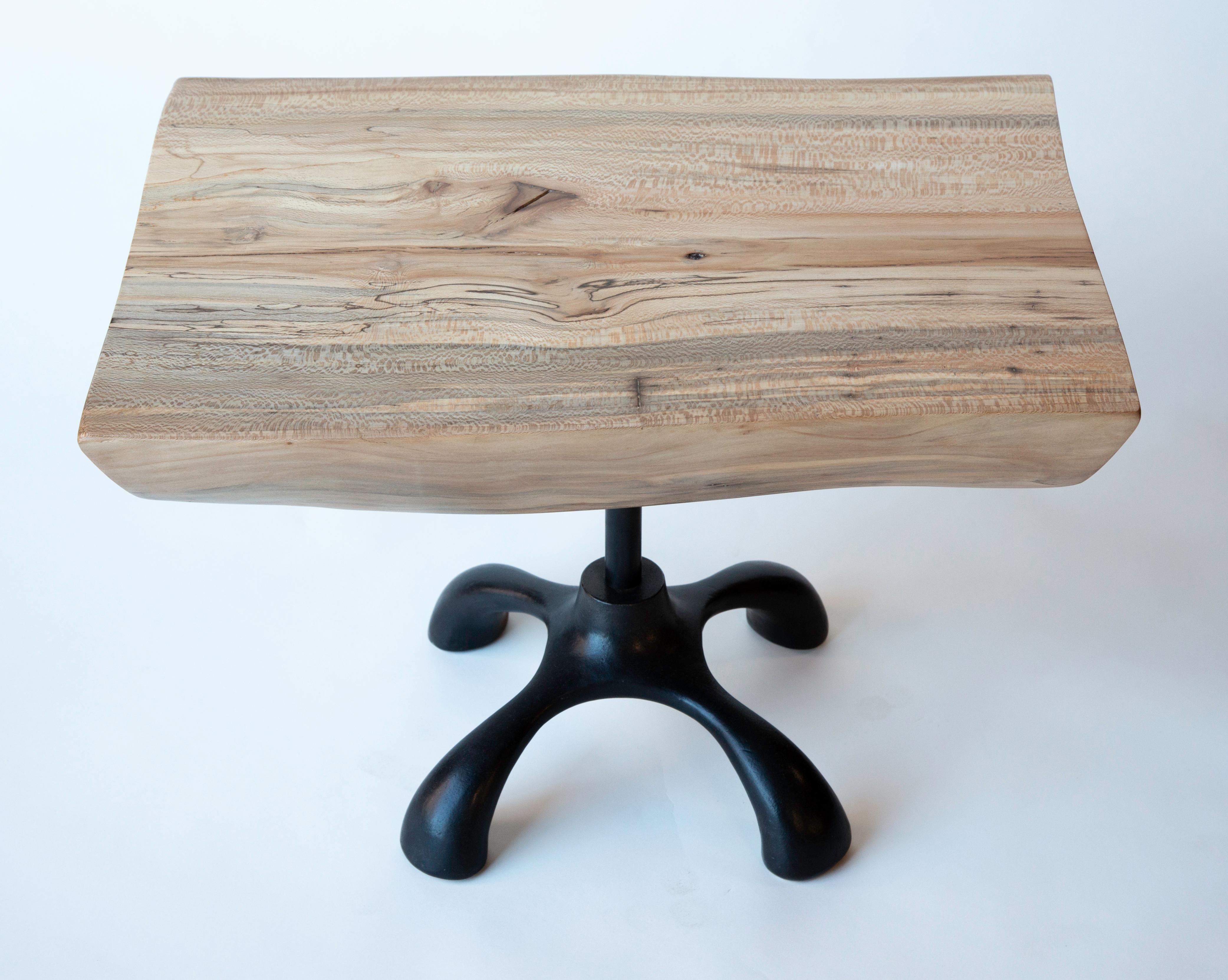 Modern Spalted Sycamore Slab Cocktail Table, Cast Aluminum, Jordan Mozer, USA, 2017  For Sale