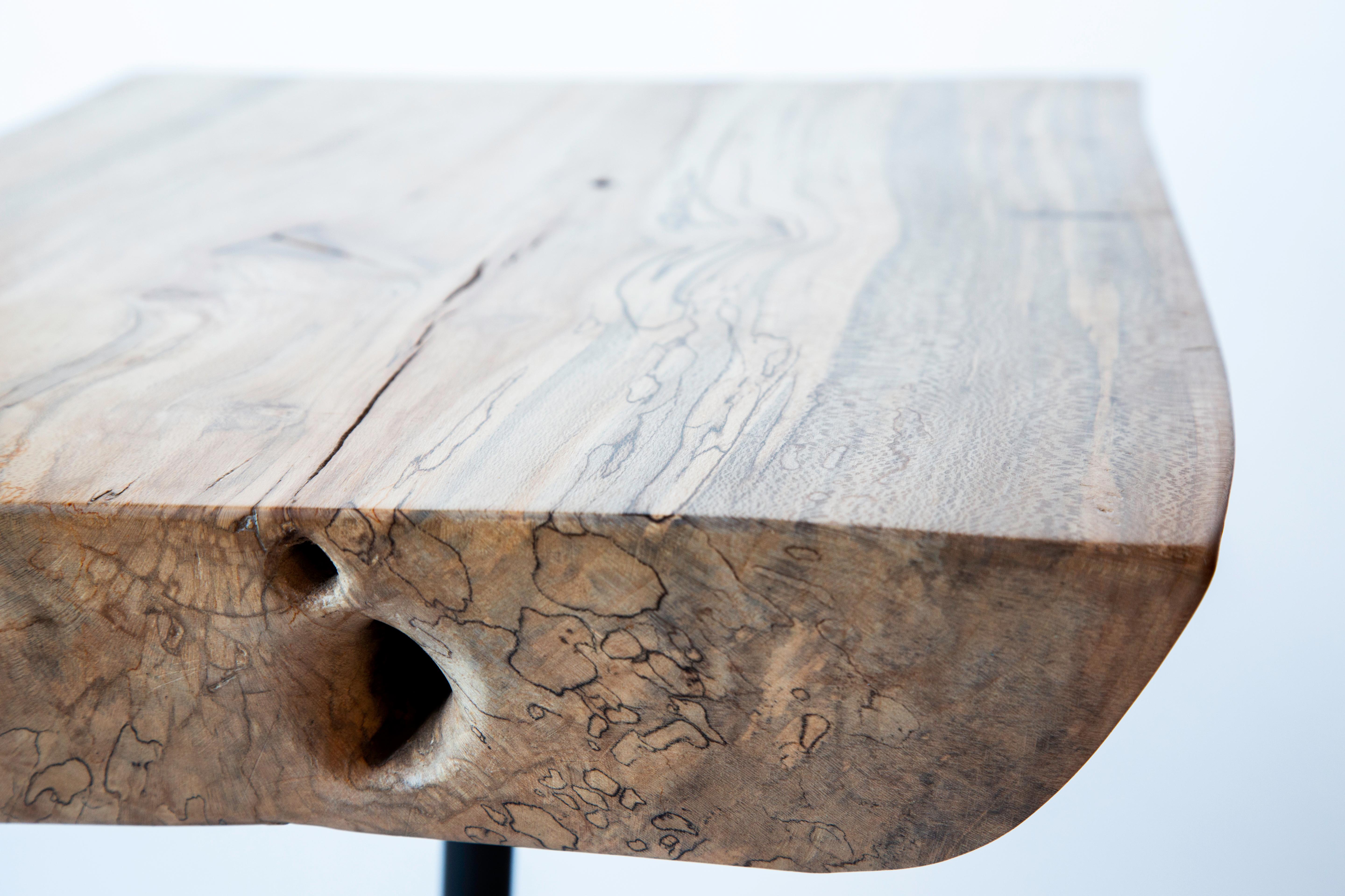 Spalted Sycamore Slab Cocktail Table, Cast Aluminum, Jordan Mozer, USA, 2017  In New Condition For Sale In Chicago, IL