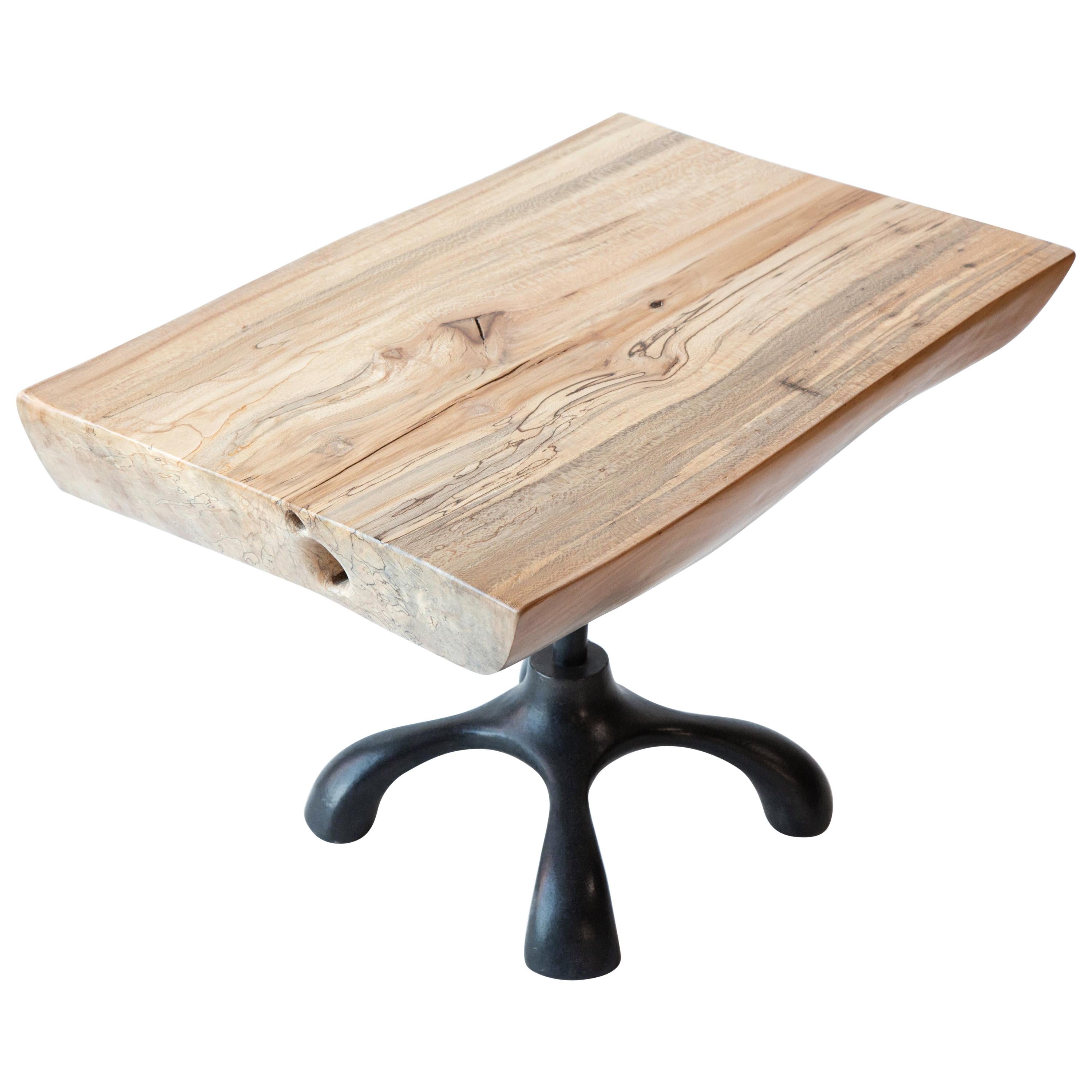 Spalted Sycamore Slab Cocktail Table, Cast Aluminum, Jordan Mozer, USA, 2017  For Sale