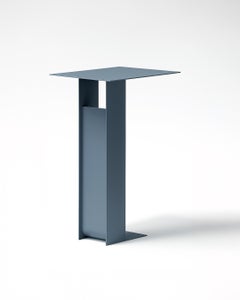 Tavolino Span, metallo fatto a mano, look minimalista e moderno in blu