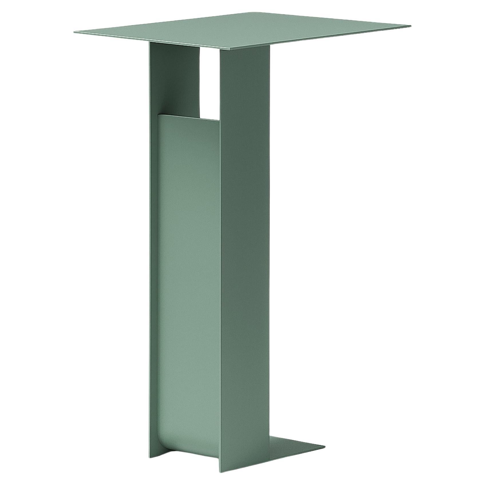 Mesa auxiliar Span, metal hecho a mano, aspecto minimalista y moderno en verde