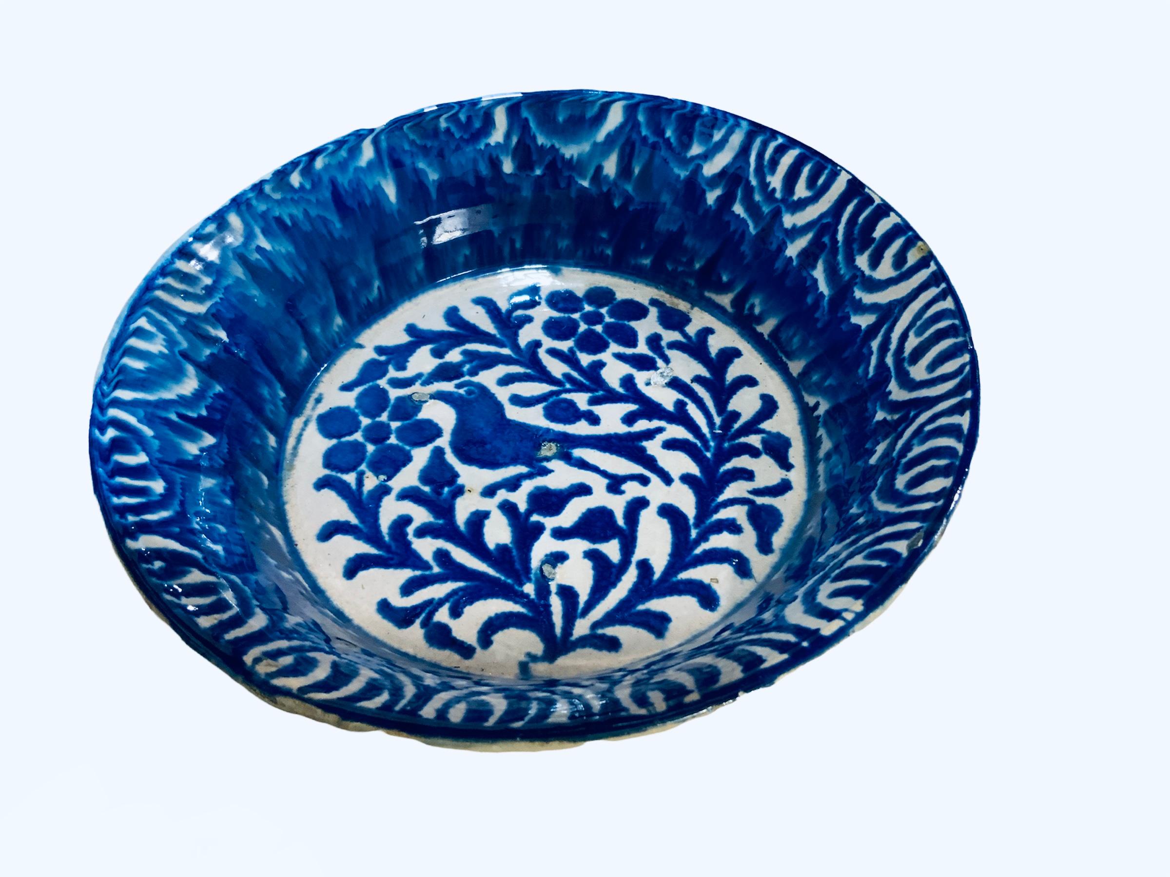 Spaniard Fajalauza Style Ceramic Bowl For Sale 3
