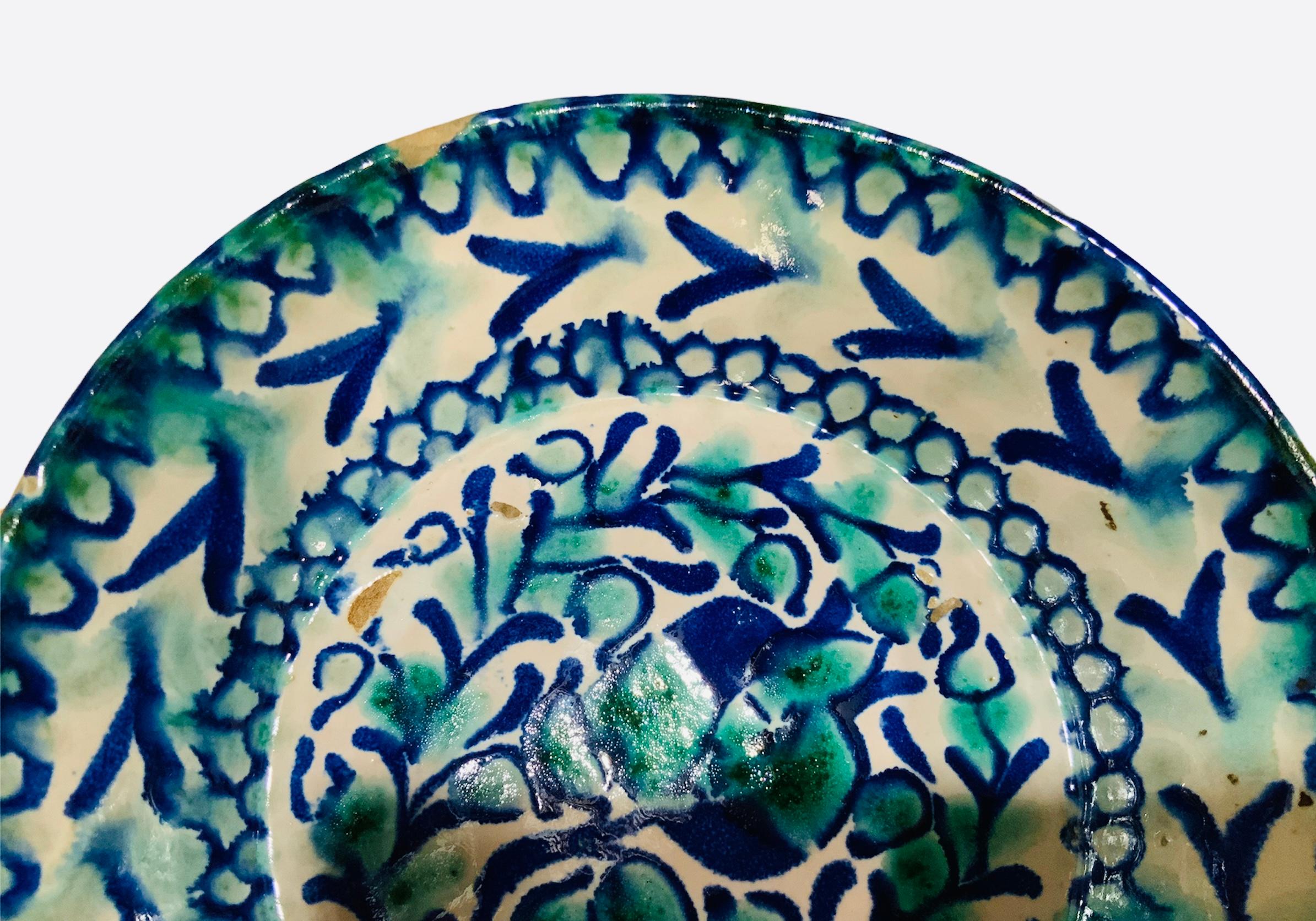Spaniard Fajalauza Style Ceramic Bowl For Sale 1