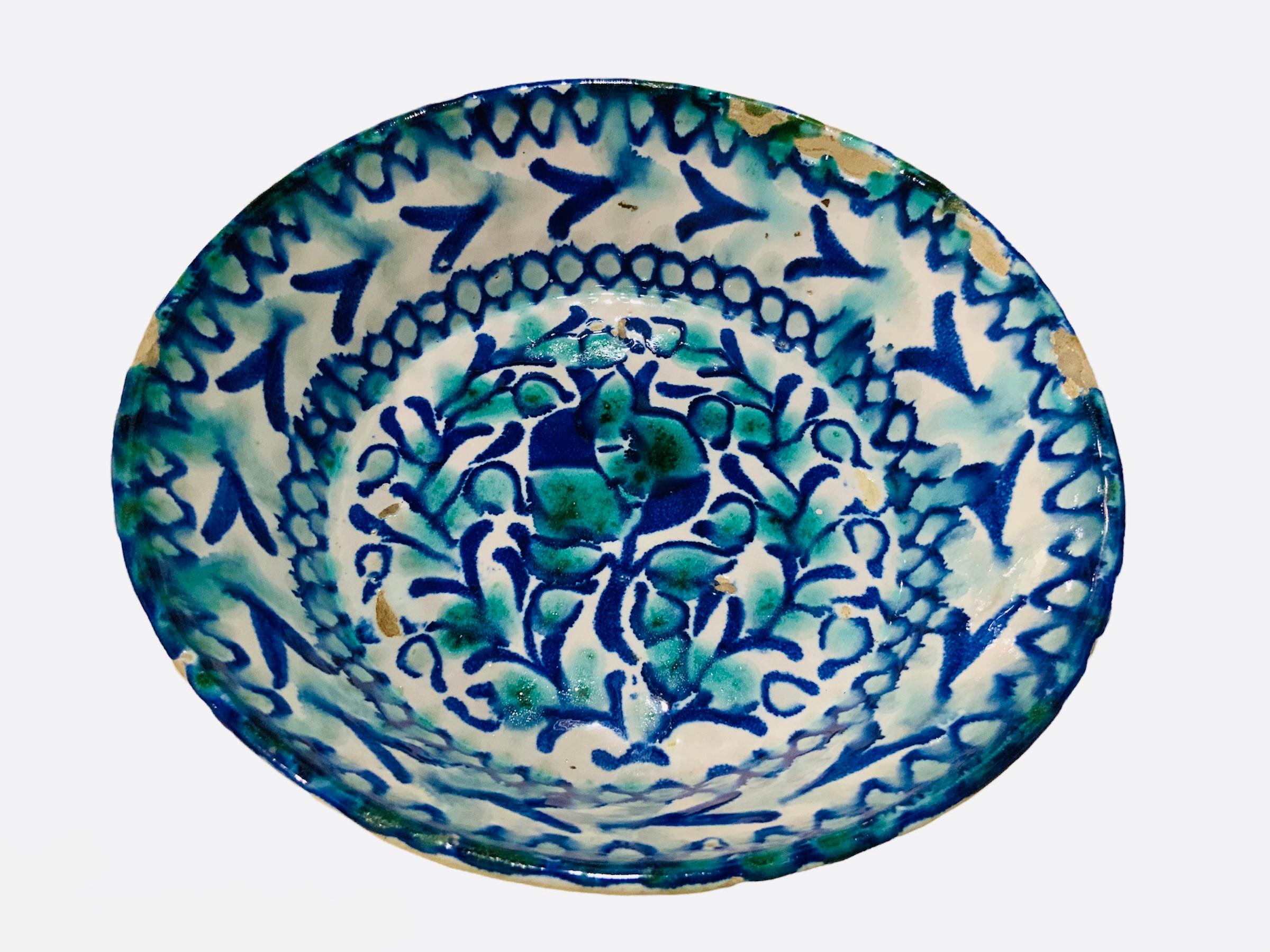Spaniard Fajalauza Style Ceramic Bowl For Sale 2