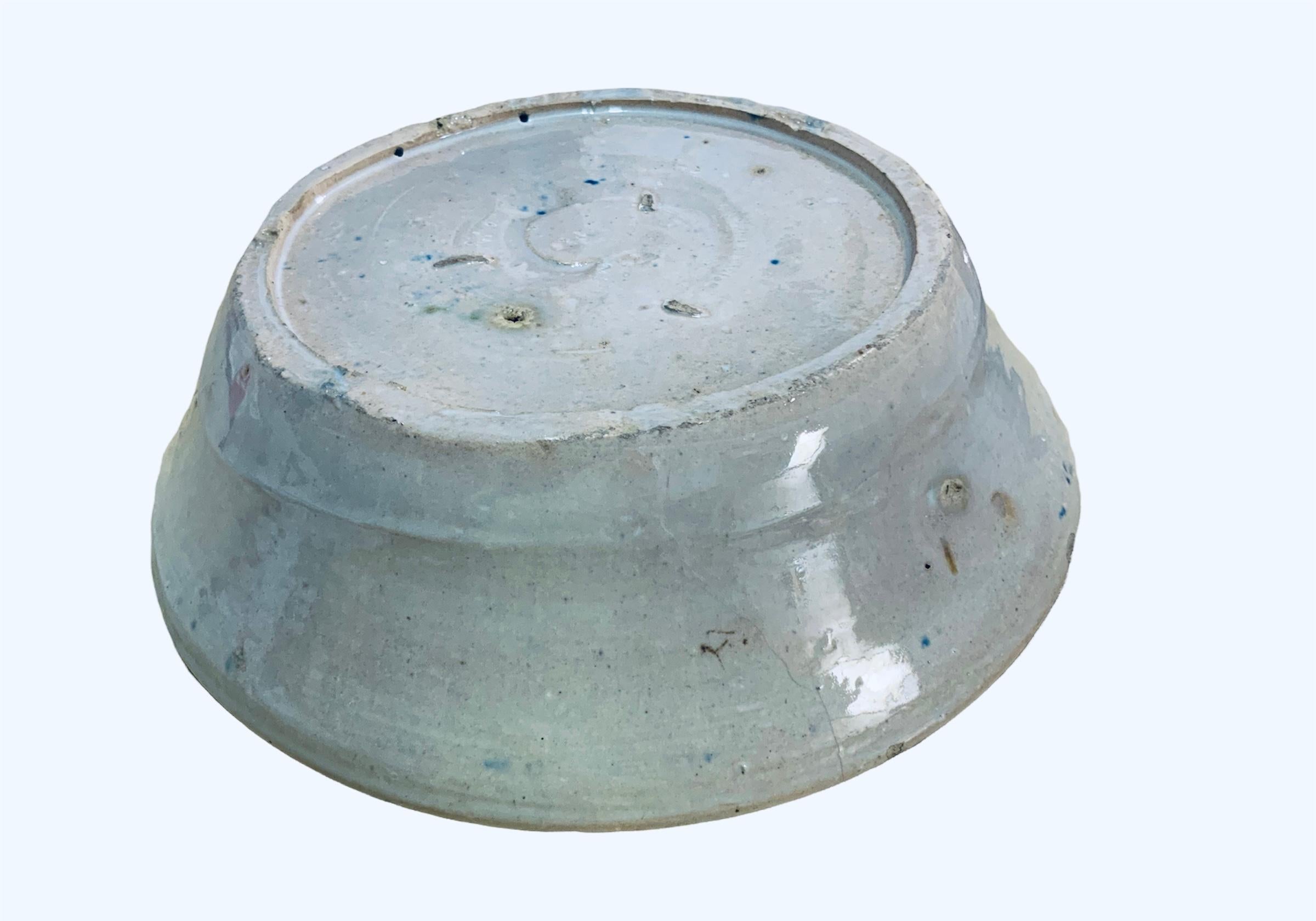 19th Century Spaniard Fajalauza Style Ceramic Bowl For Sale