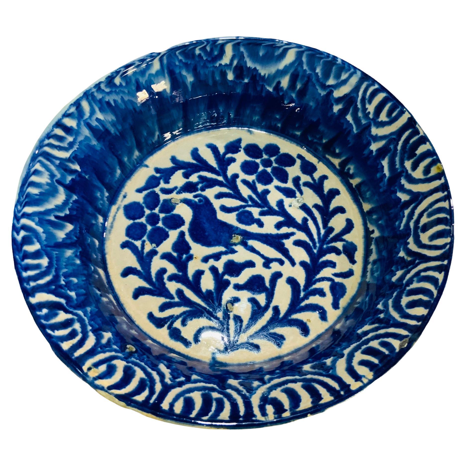 Spaniard Fajalauza Style Ceramic Bowl For Sale