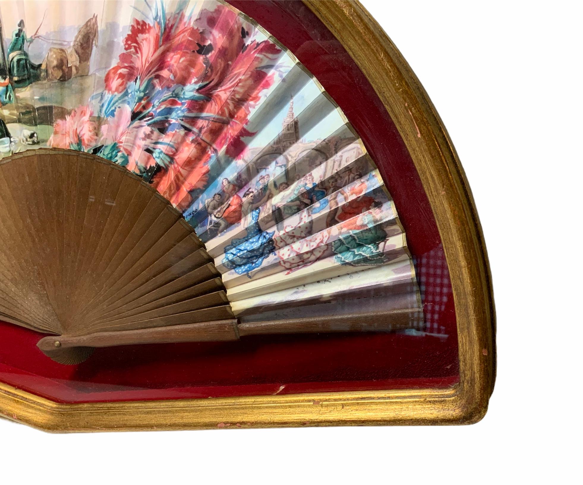 Hand-Crafted Spaniard Fan Shadow Box For Sale