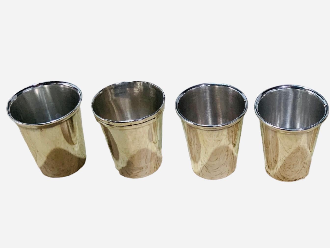 Spaniard Set Of Four Silver Shot Glasses In Good Condition For Sale In Guaynabo, PR